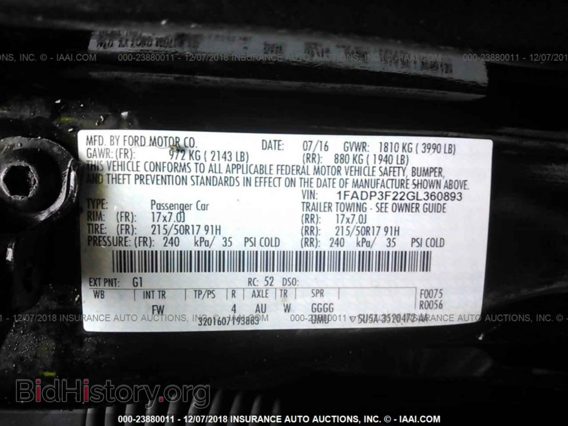 2016 FORD FOCUS - VIN: 1FADP3F22GL360893 - Photo 9