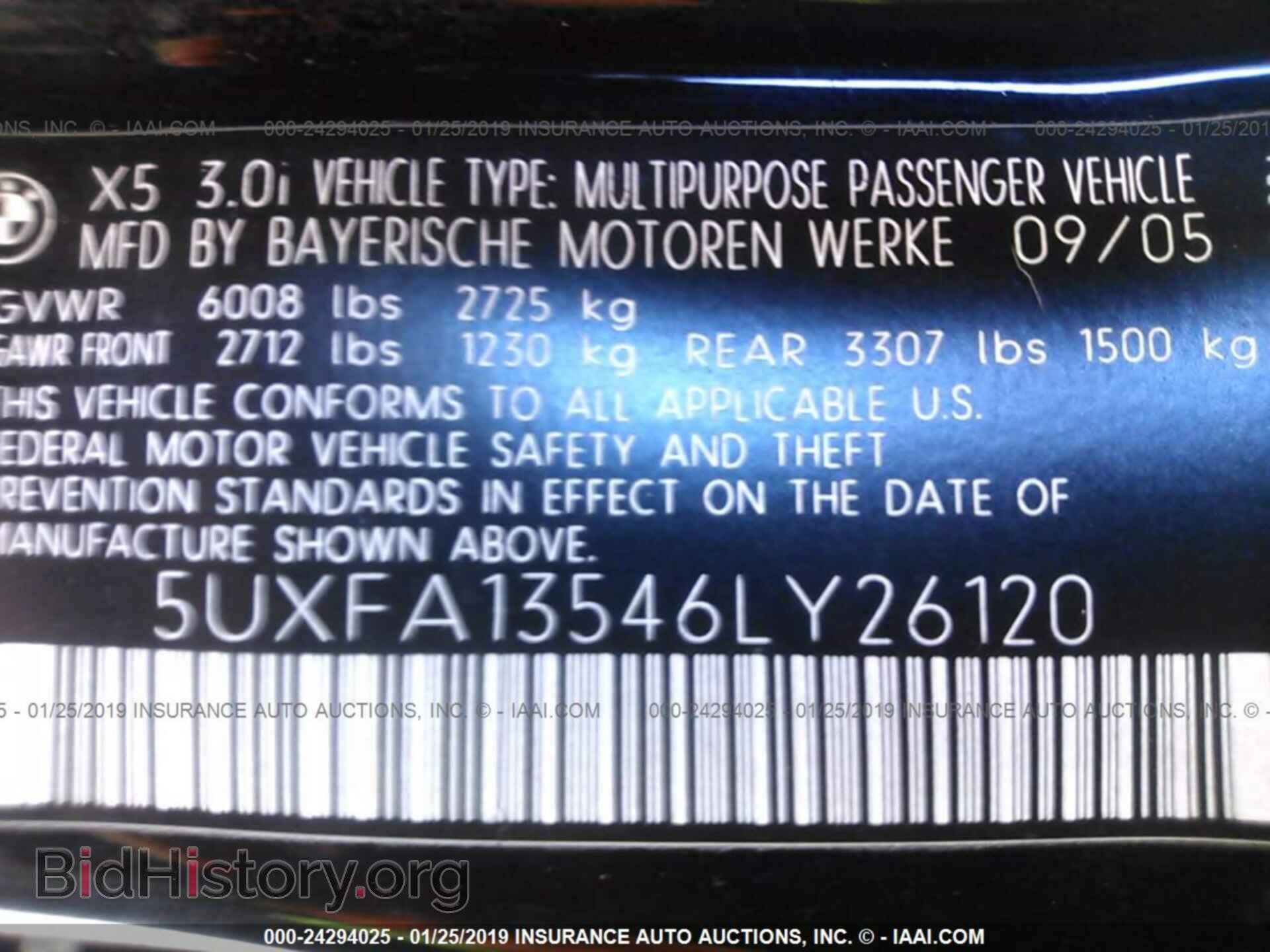 2006 BMW X5 - VIN: 5UXFA13546LY26120 - Фото 9