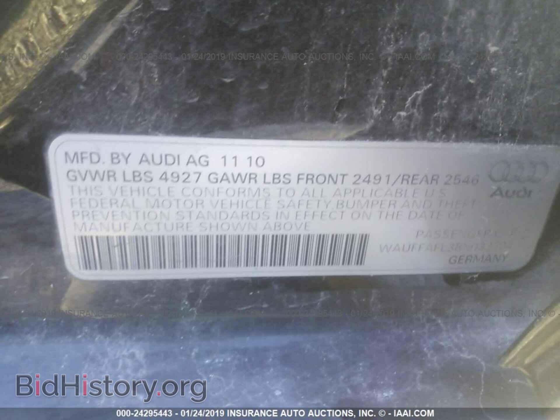 2011 AUDI A4 - VIN: WAUFFAFL3BN032704 - Фото 9