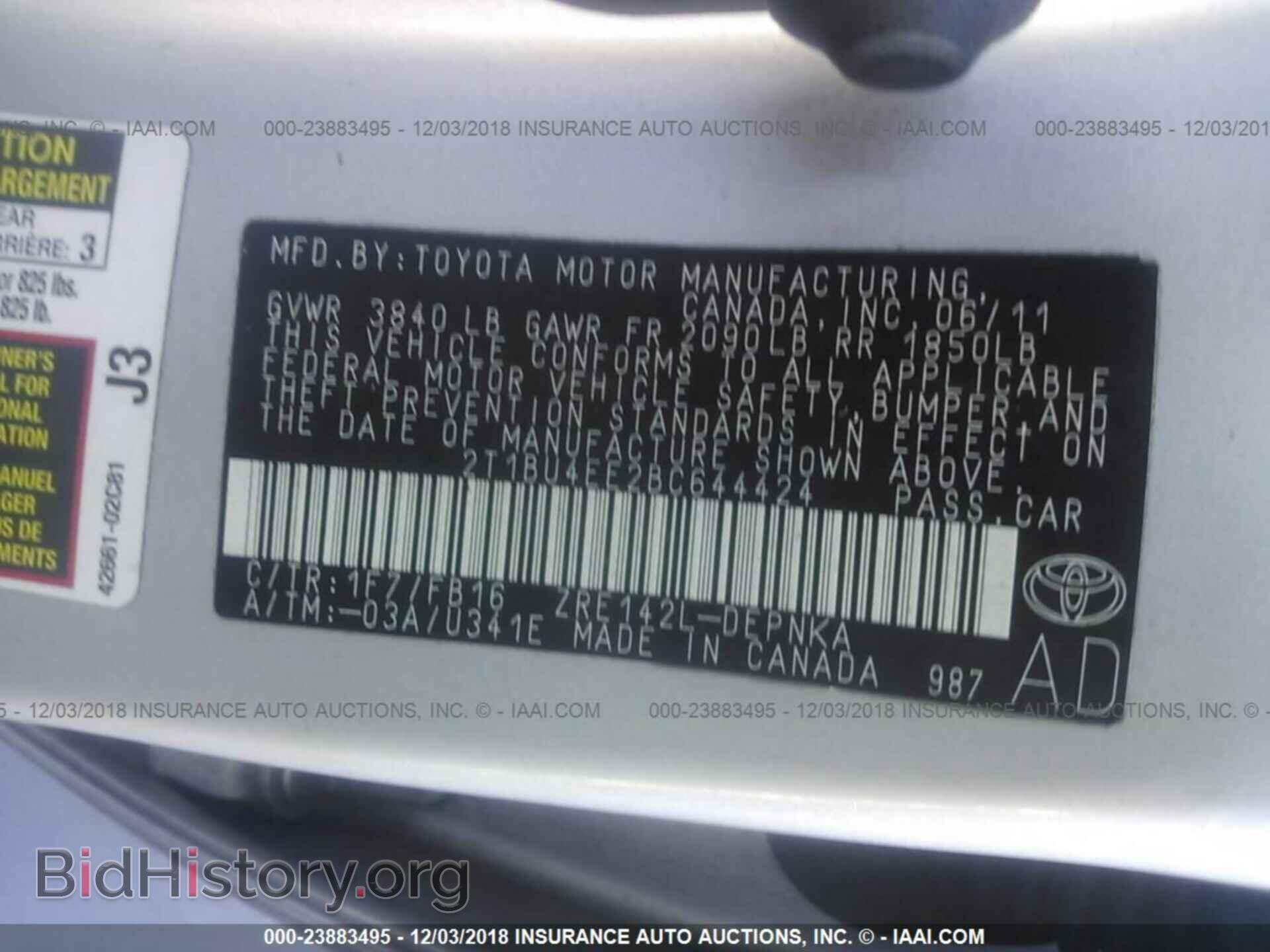2011 TOYOTA COROLLA - VIN: 2T1BU4EE2BC644424 - Photo 9