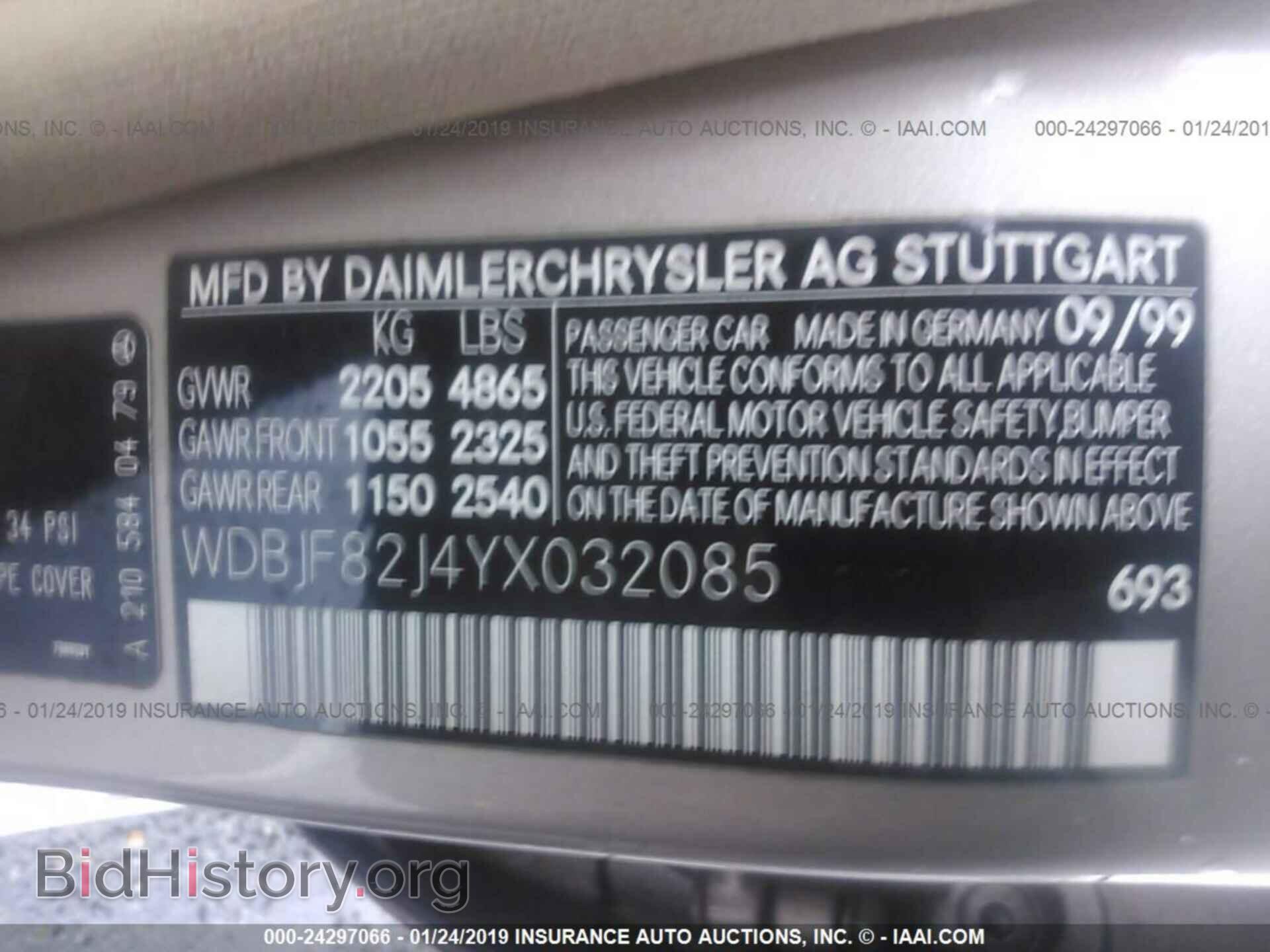2000 MERCEDES-BENZ E - VIN: WDBJF82J4YX032085 - Photo 9