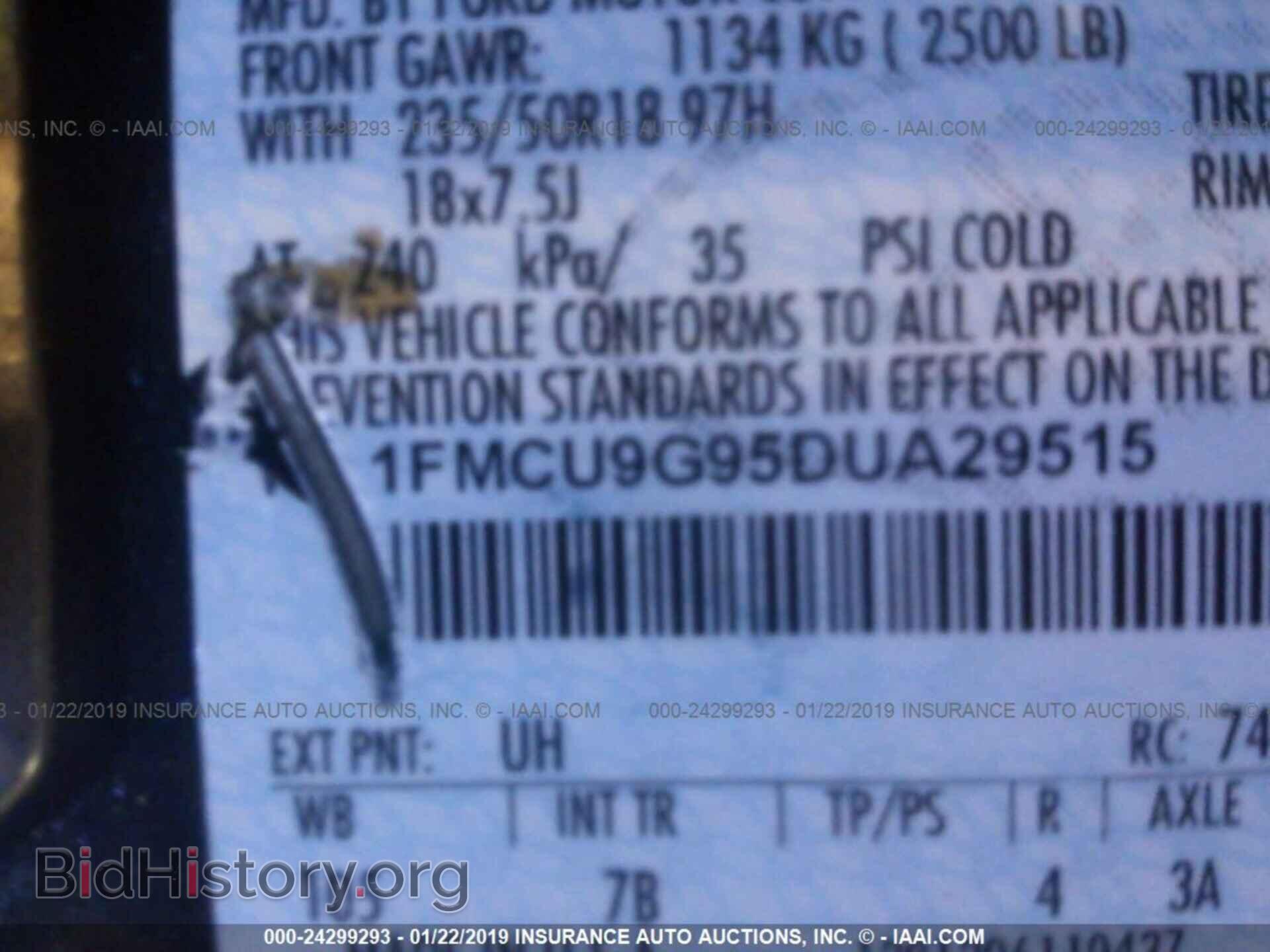 2013 FORD ESCAPE - VIN: 1FMCU9G95DUA29515 - Фото 9