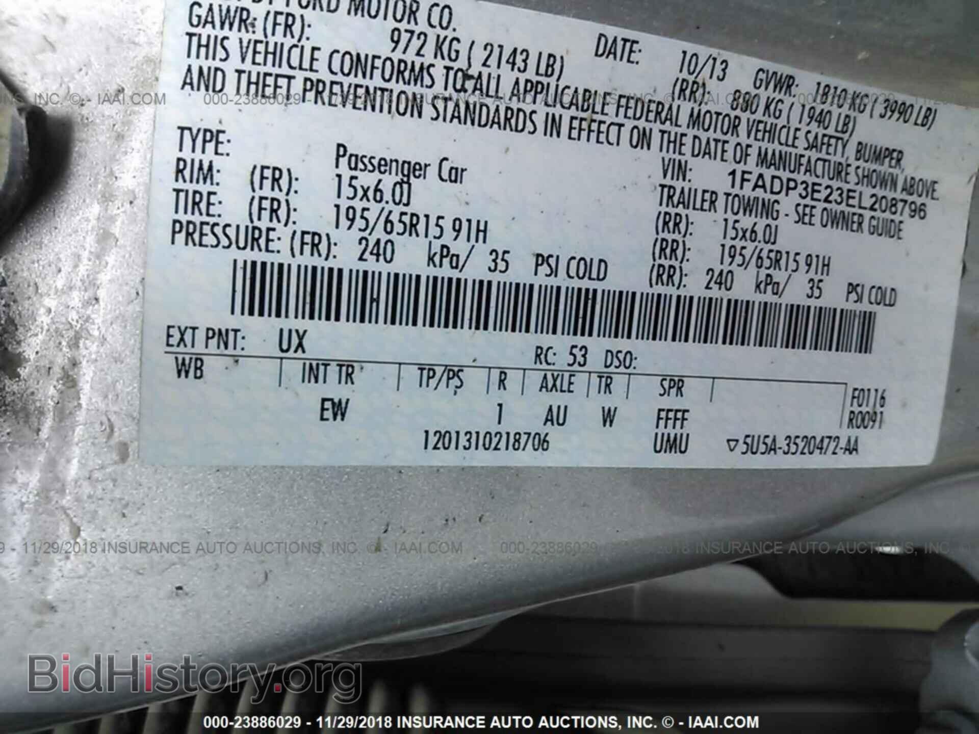 2014 FORD FOCUS - VIN: 1FADP3E23EL208796 - Фото 9