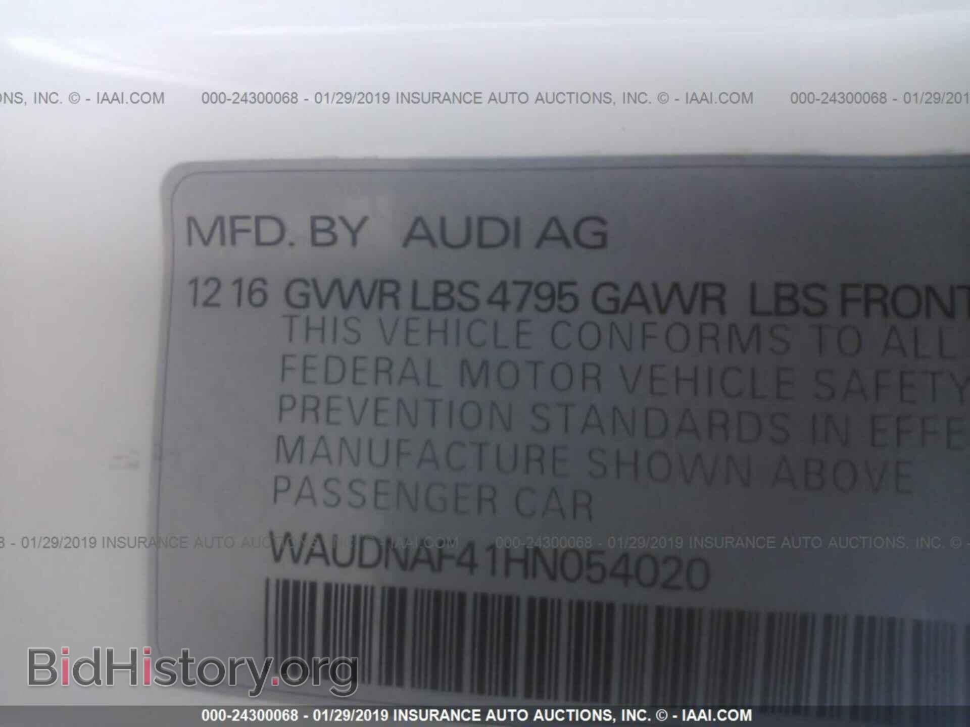 2017 AUDI A4 - VIN: WAUDNAF41HN054020 - Photo 9