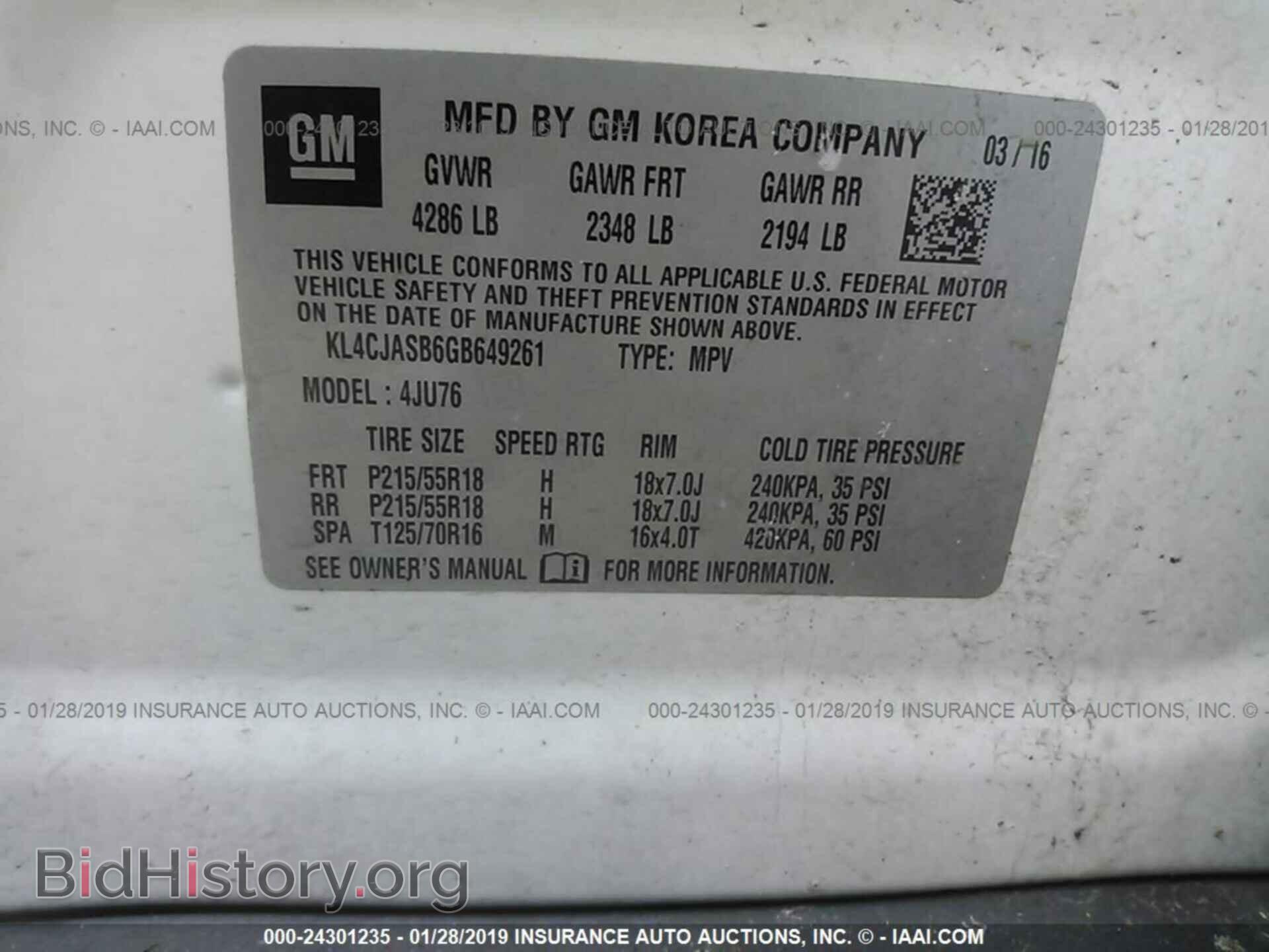 2016 BUICK ENCORE - VIN: KL4CJASB6GB649261 - Photo 9