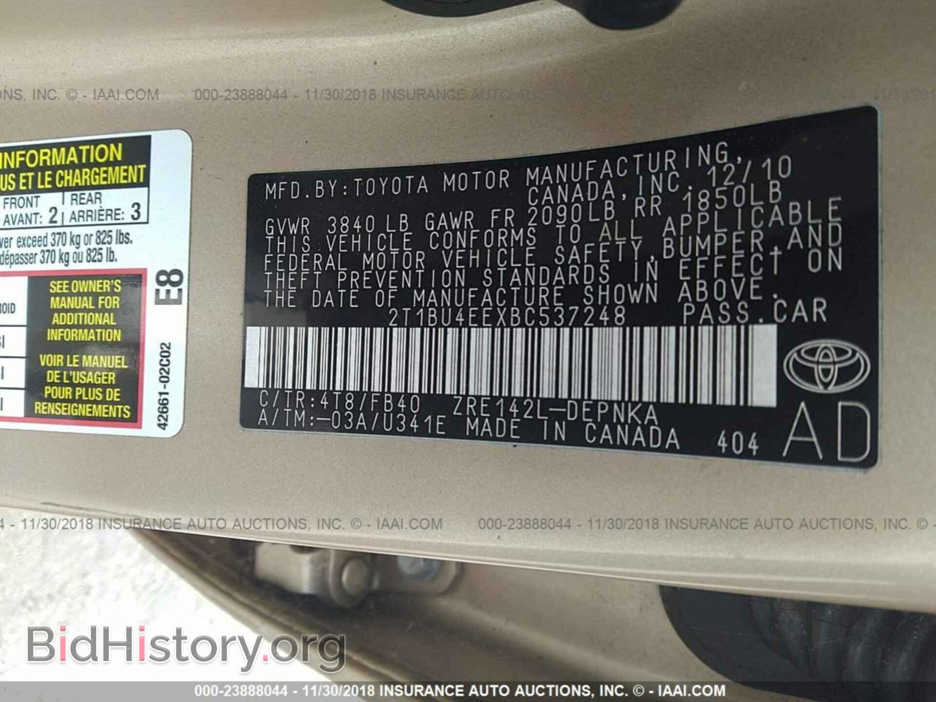 2011 TOYOTA COROLLA - VIN: 2T1BU4EEXBC537248 - Photo 9