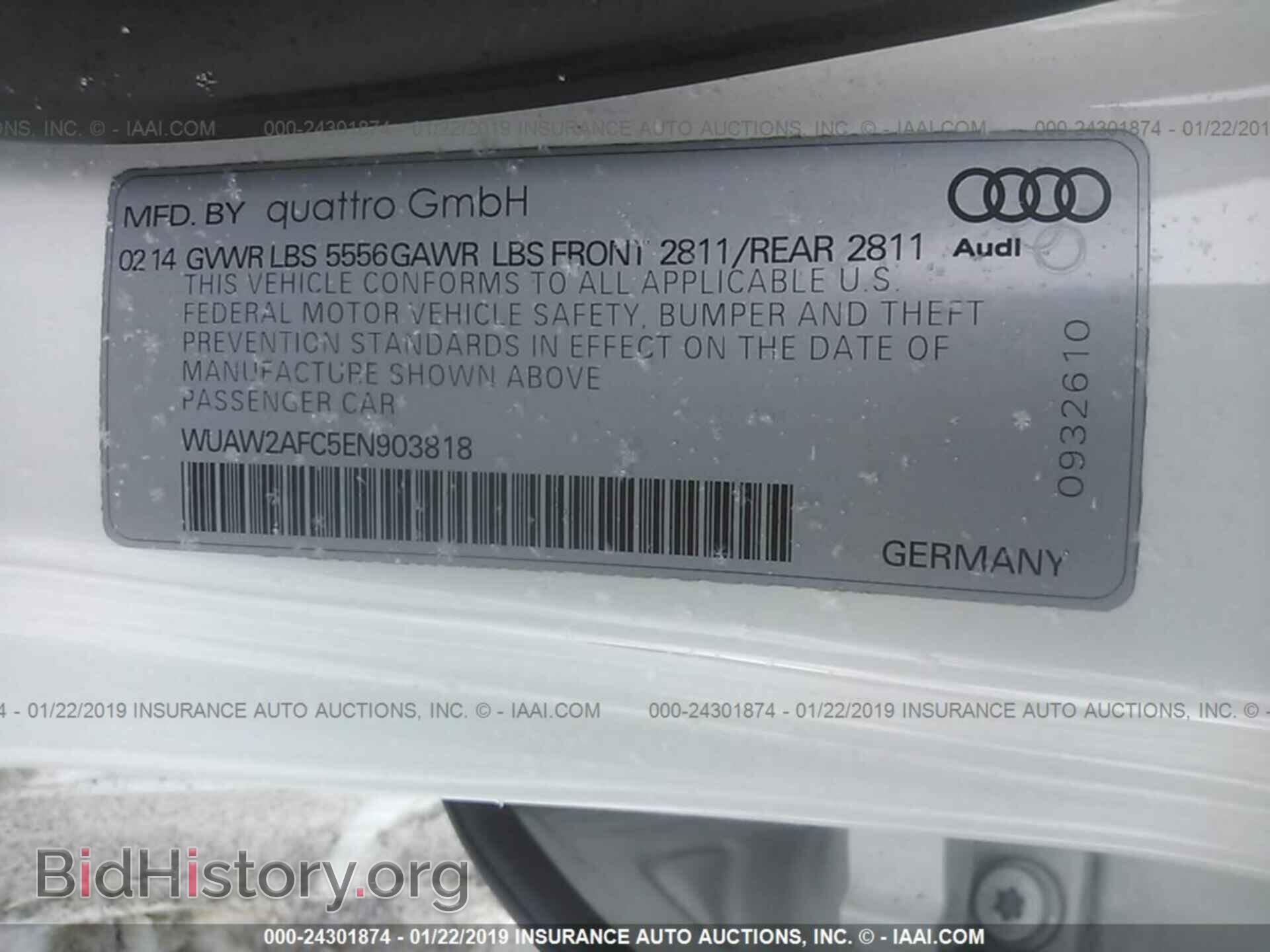 2014 AUDI RS7 - VIN: WUAW2AFC5EN903818 - Фото 9