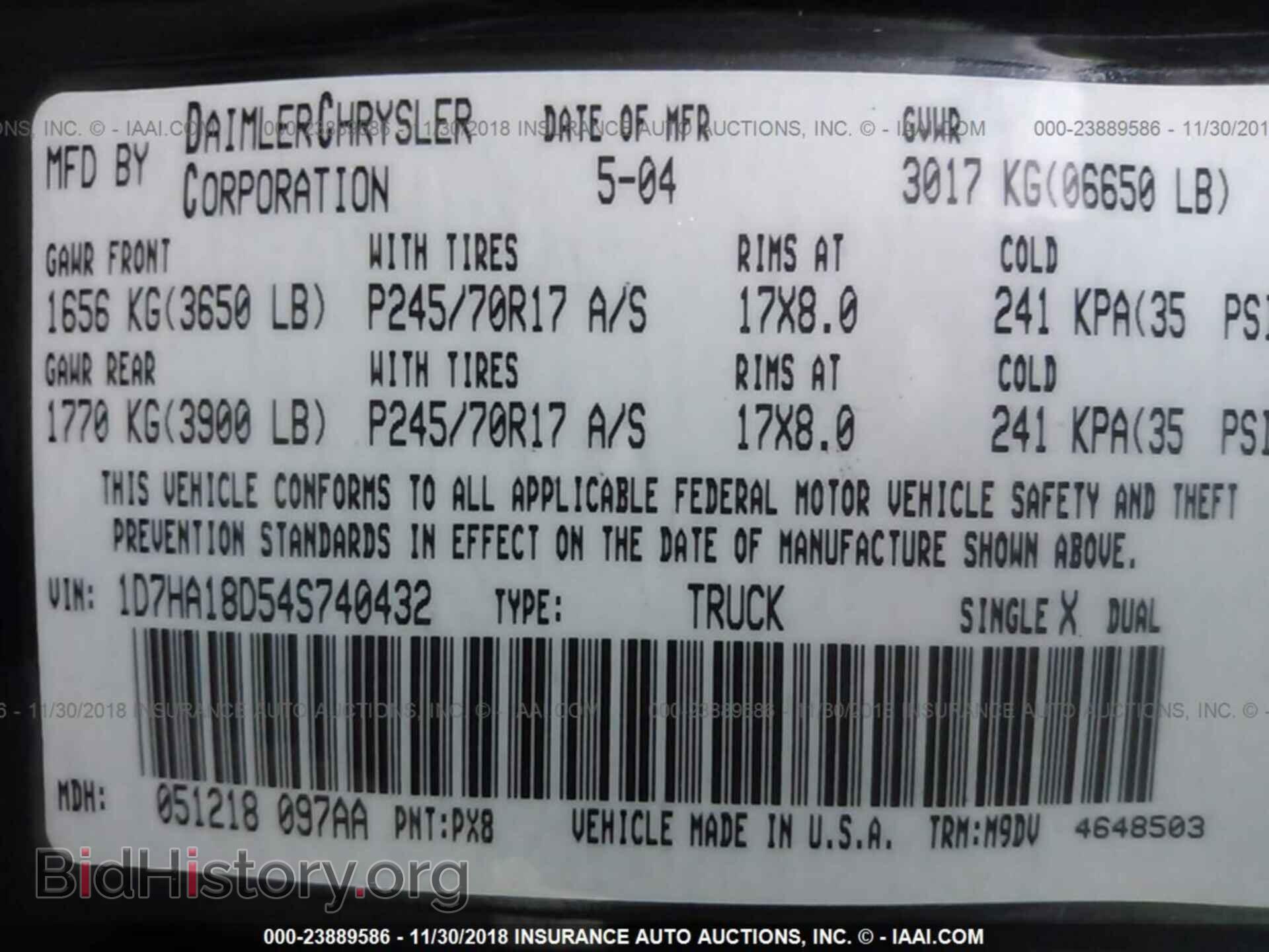 2004 DODGE RAM 1500 - VIN: 1D7HA18D54S740432 - Photo 9