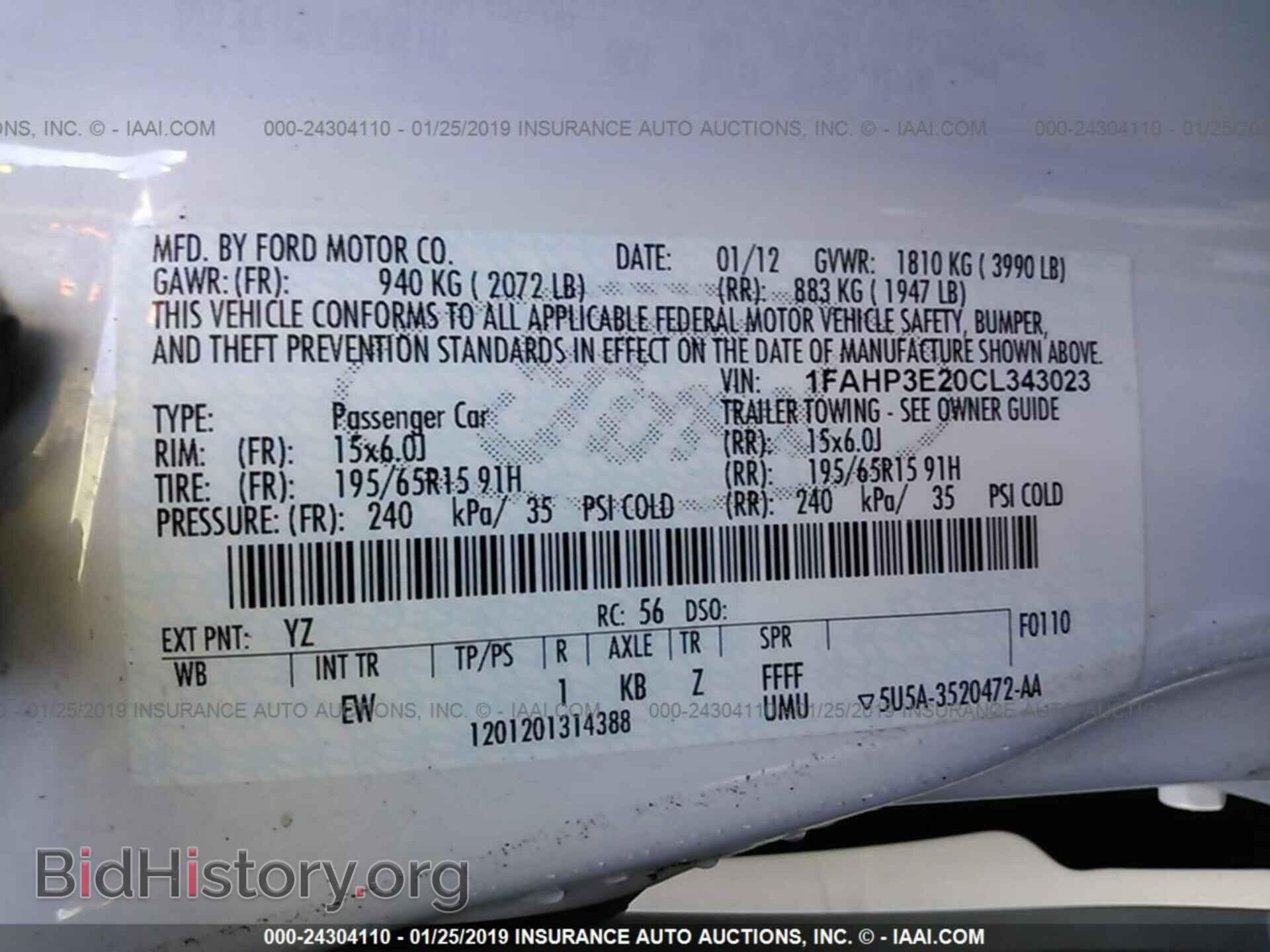 2012 FORD FOCUS - VIN: 1FAHP3E20CL343023 - Фото 9