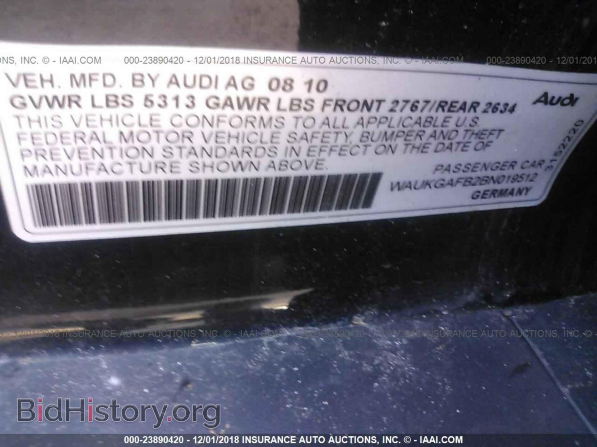 2011 AUDI A6 - VIN: WAUKGAFB2BN019512 - Фото 9