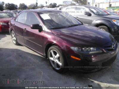 2007 Mazda 6, бордовый — VIN 1YVHP80C475M44013, IAAI