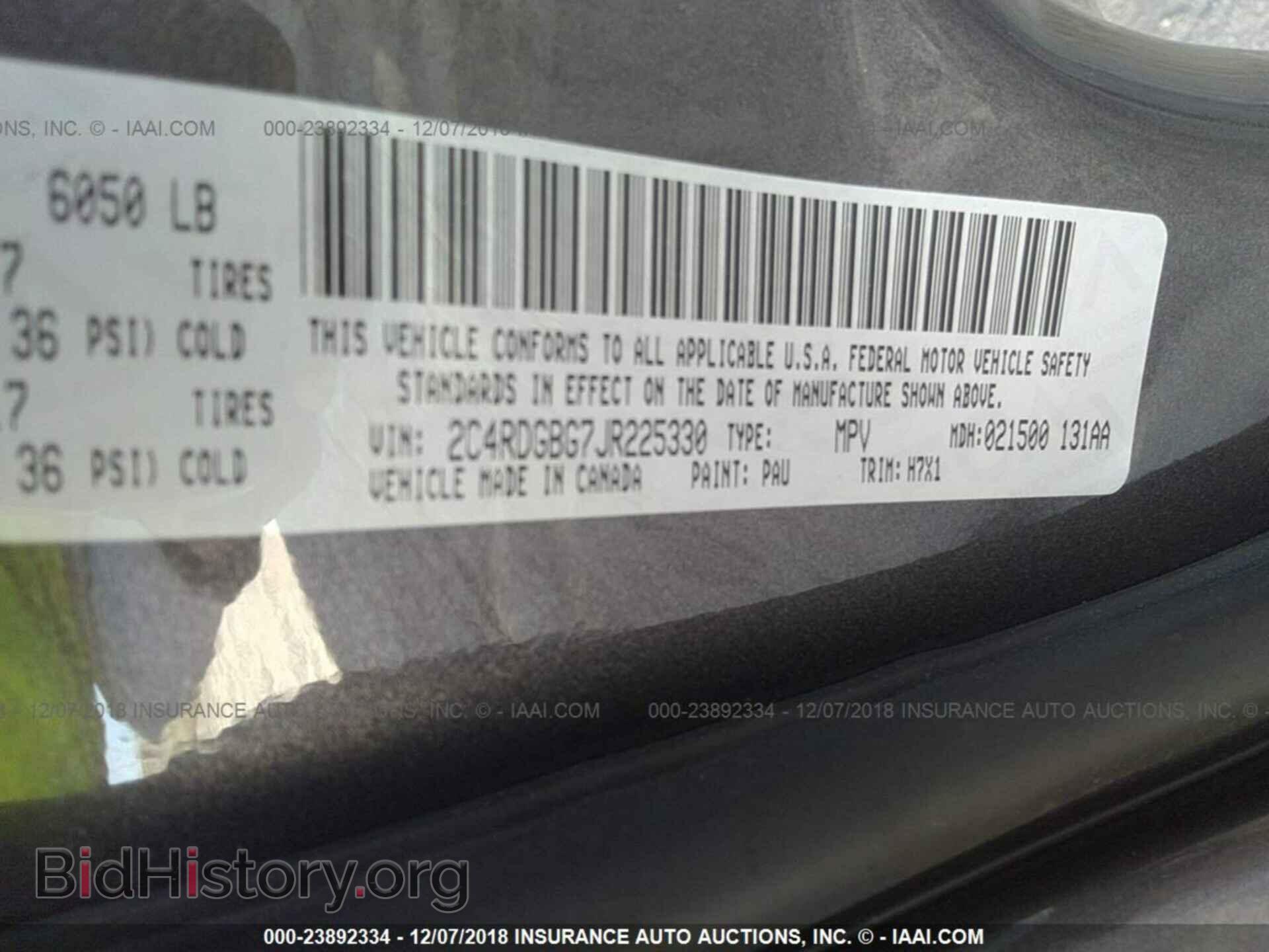 2018 DODGE GRAND CARAVAN - VIN: 2C4RDGBG7JR225330 - Фото 9
