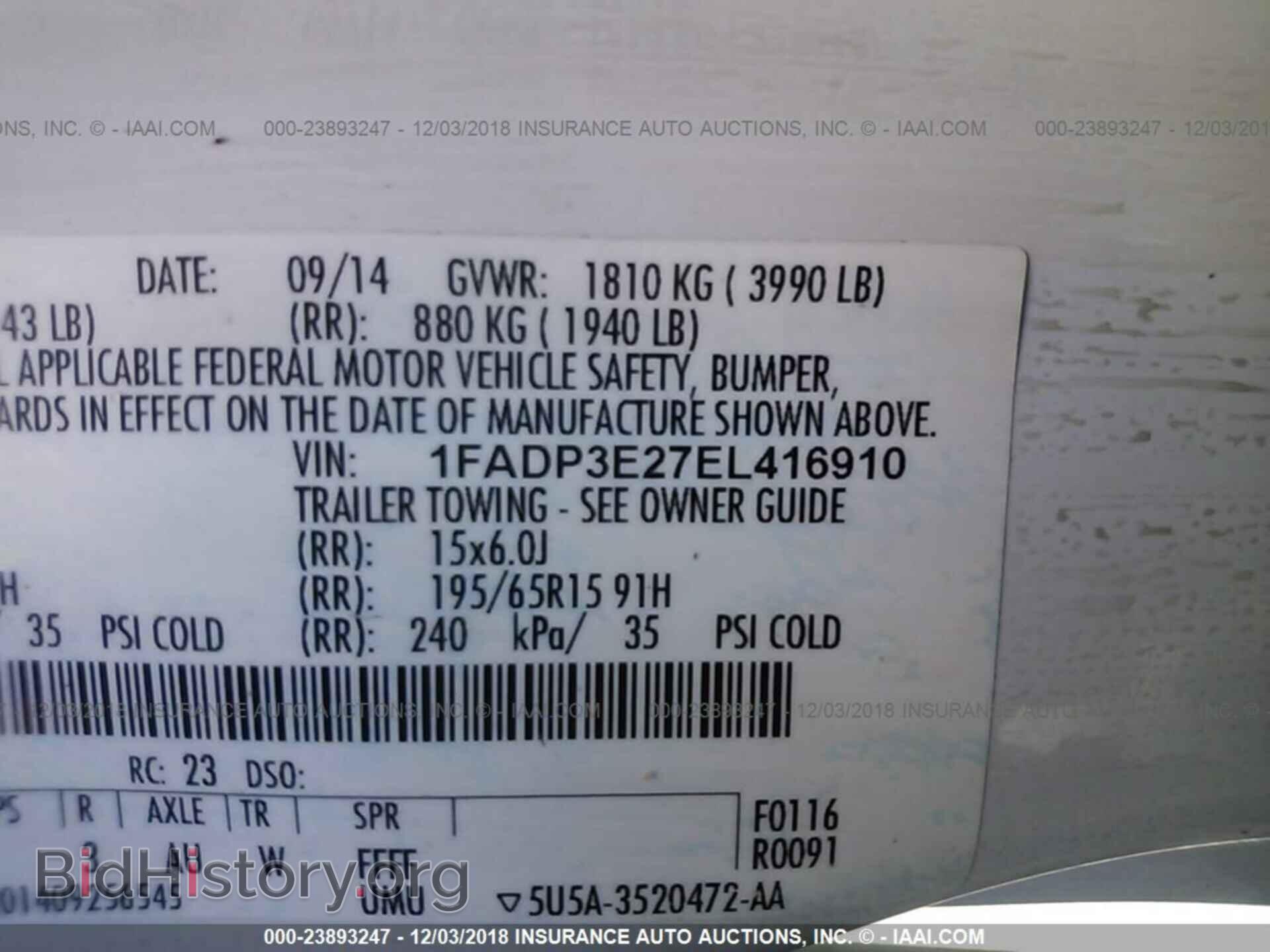 2014 FORD FOCUS - VIN: 1FADP3E27EL416910 - Photo 9