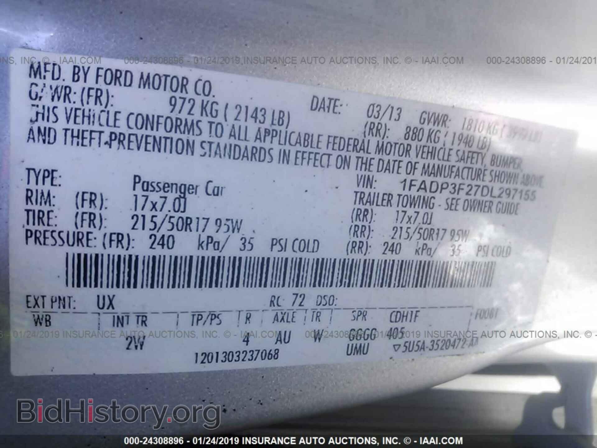 2013 FORD FOCUS - VIN: 1FADP3F27DL297155 - Фото 6