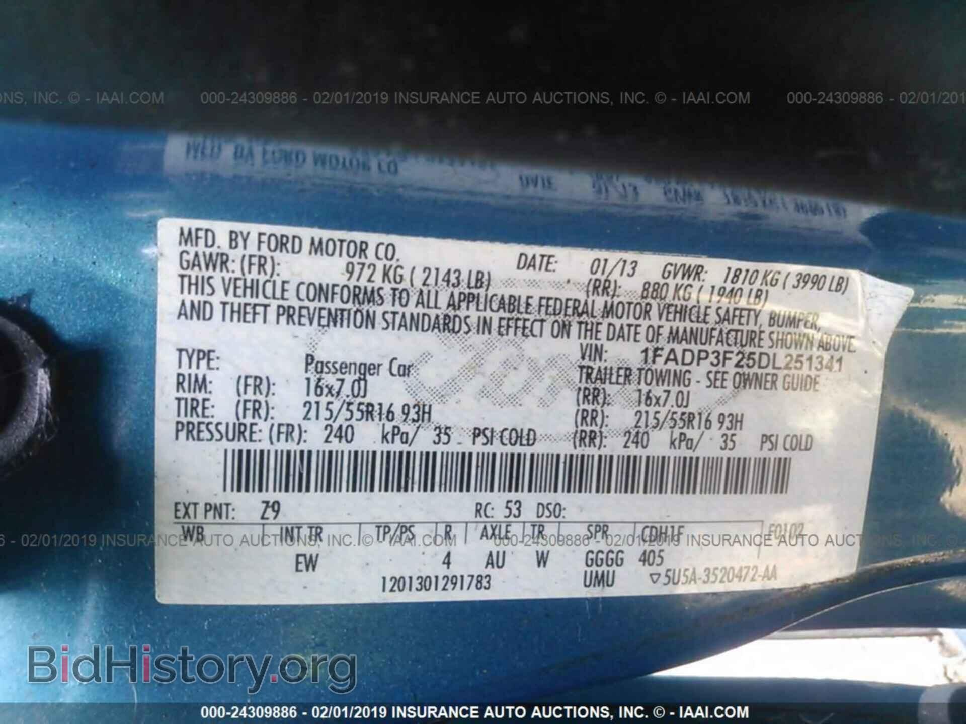 2013 FORD FOCUS - VIN: 1FADP3F25DL251341 - Фото 9