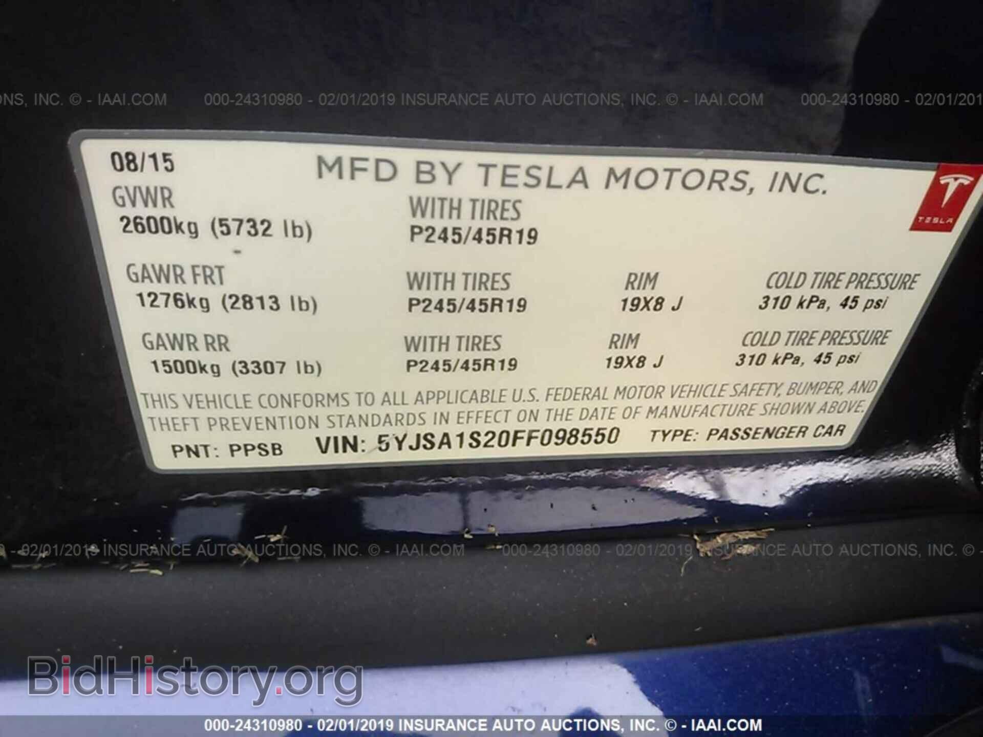 2015 TESLA MODEL S - VIN: 5YJSA1S20FF098550 - Photo 9