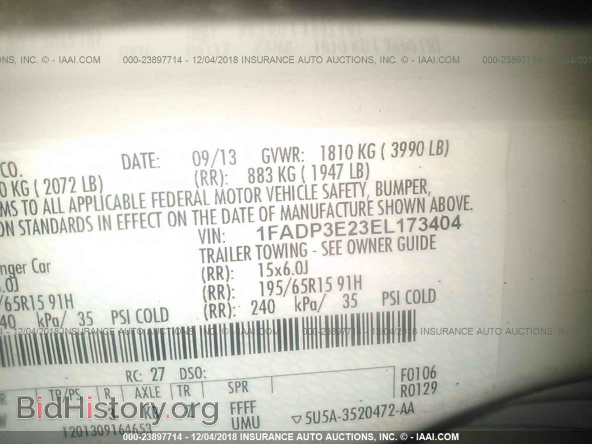 2014 FORD FOCUS - VIN: 1FADP3E23EL173404 - Photo 9