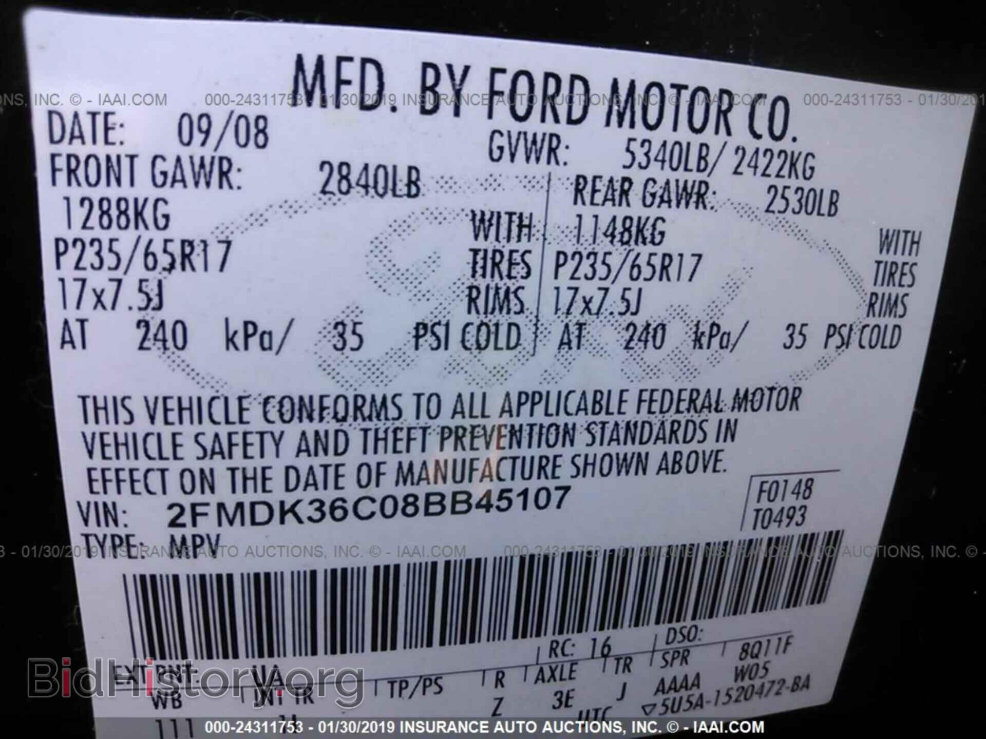 2008 FORD EDGE - VIN: 2FMDK36C08BB45107 - Photo 9