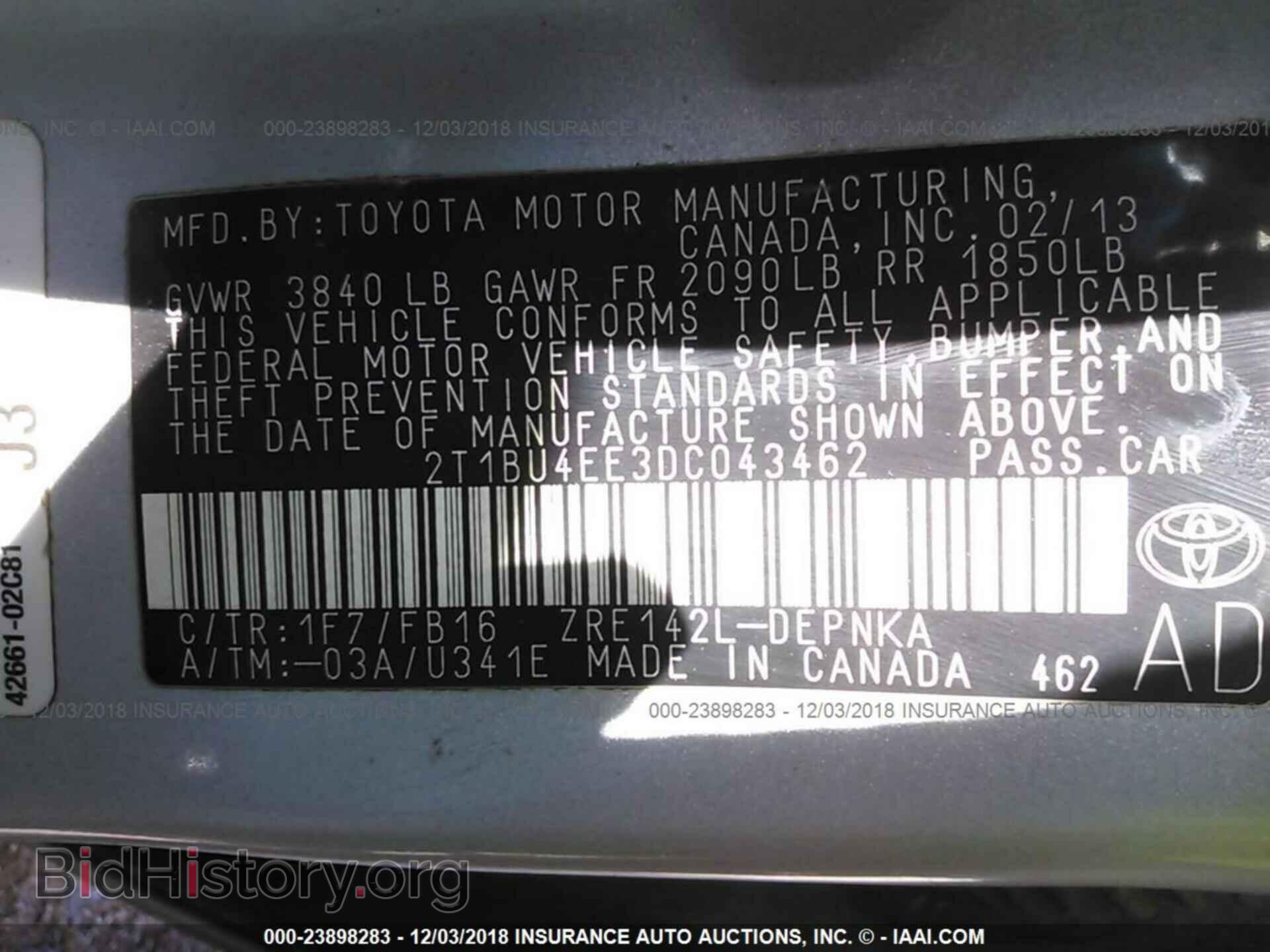 2013 TOYOTA COROLLA - VIN: 2T1BU4EE3DC043462 - Фото 9