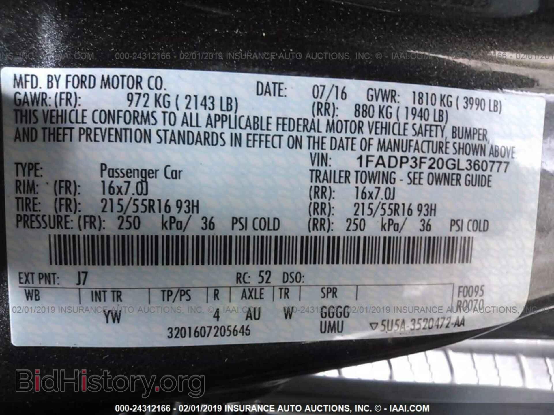 2016 FORD FOCUS - VIN: 1FADP3F20GL360777 - Фото 9