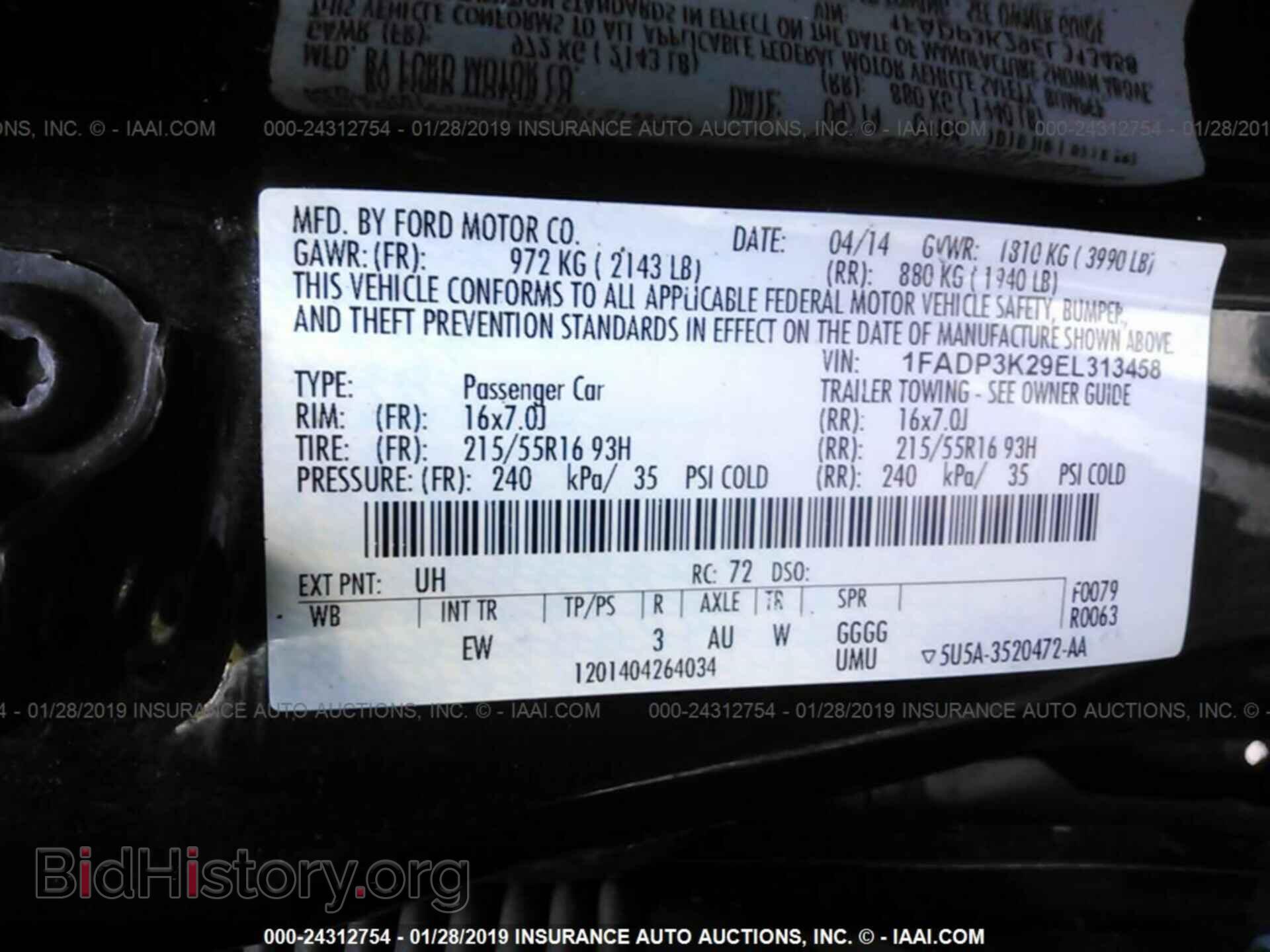 2014 FORD FOCUS - VIN: 1FADP3K29EL313458 - Photo 9