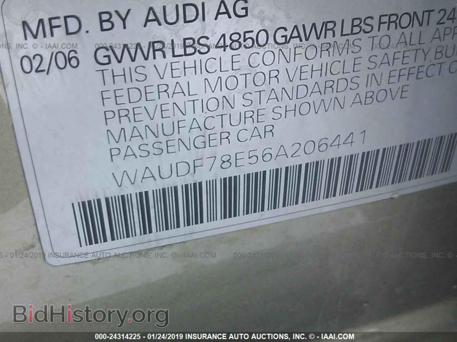2006 AUDI A4 - VIN: WAUDF78E56A206441 - Фото 9
