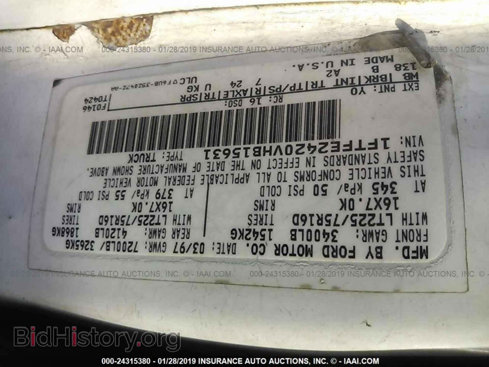 1997 FORD ECONOLINE - VIN: 1FTFE2420VHB15631 - Photo 9