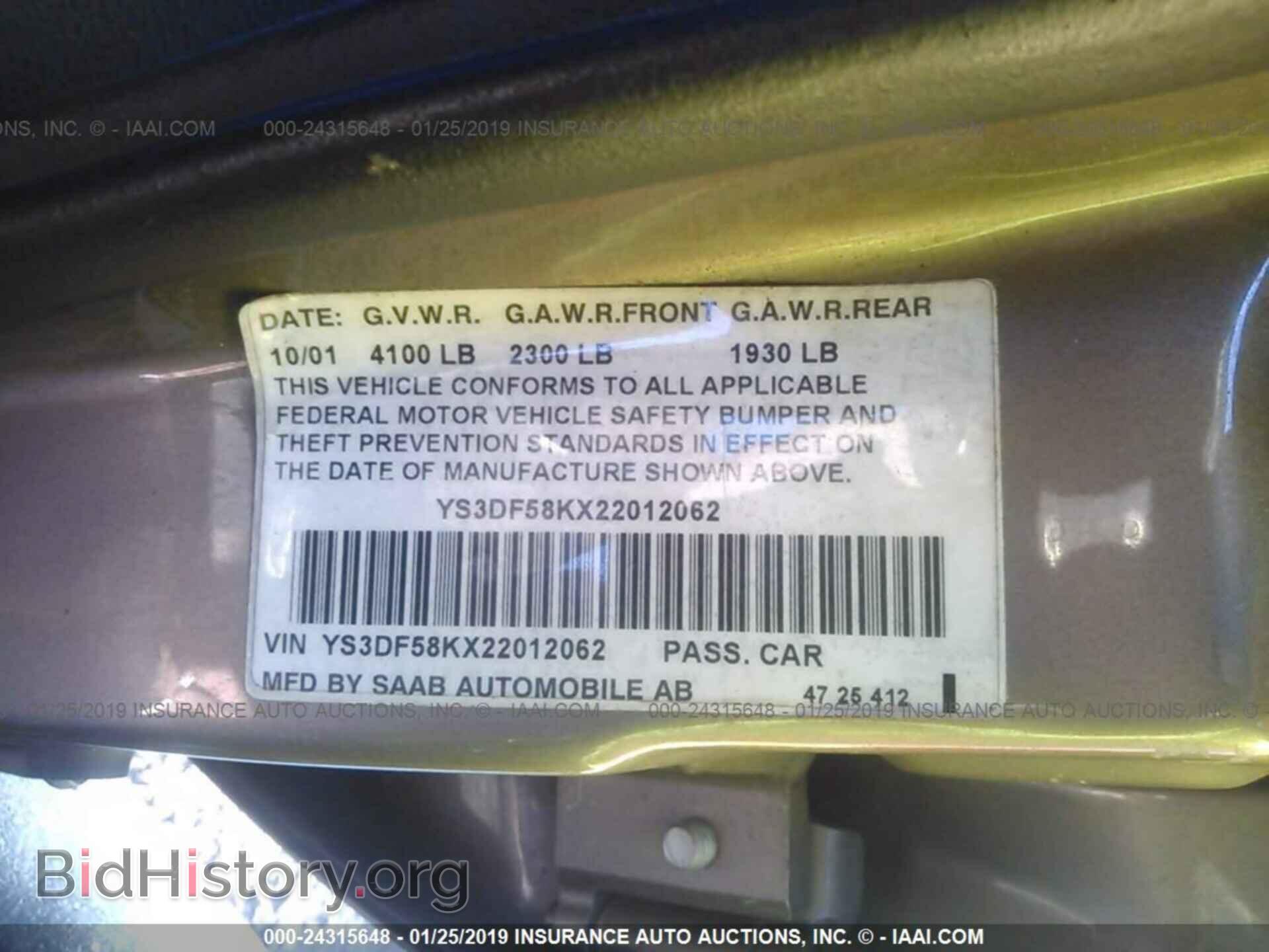 2002 SAAB 9-3 - VIN: YS3DF58KX22012062 - Photo 9