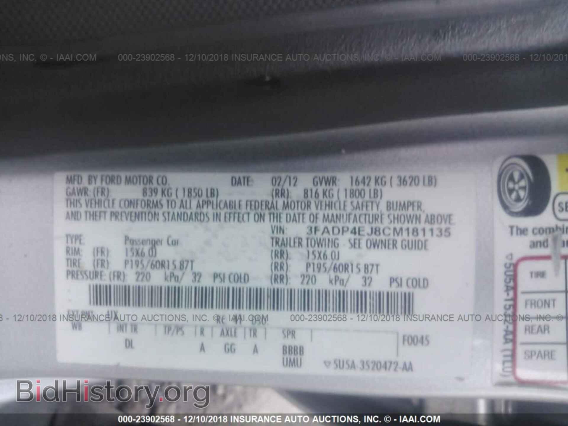 2012 FORD FIESTA - VIN: 3FADP4EJ8CM181135 - Photo 9
