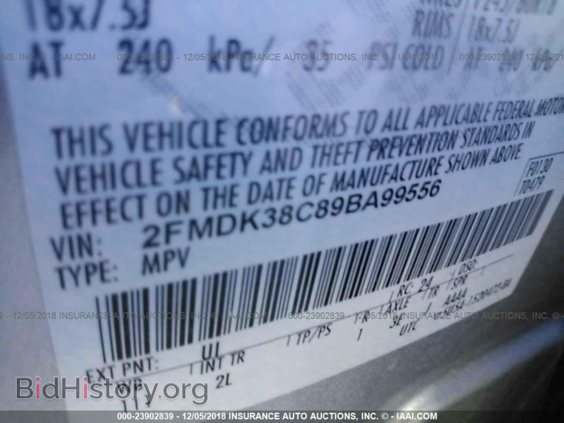 2009 FORD EDGE - VIN: 2FMDK38C89BA99556 - Фото 9