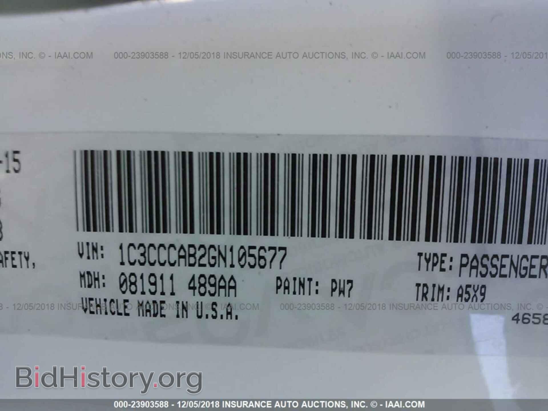 2016 CHRYSLER 200 - VIN: 1C3CCCAB2GN105677 - Фото 9