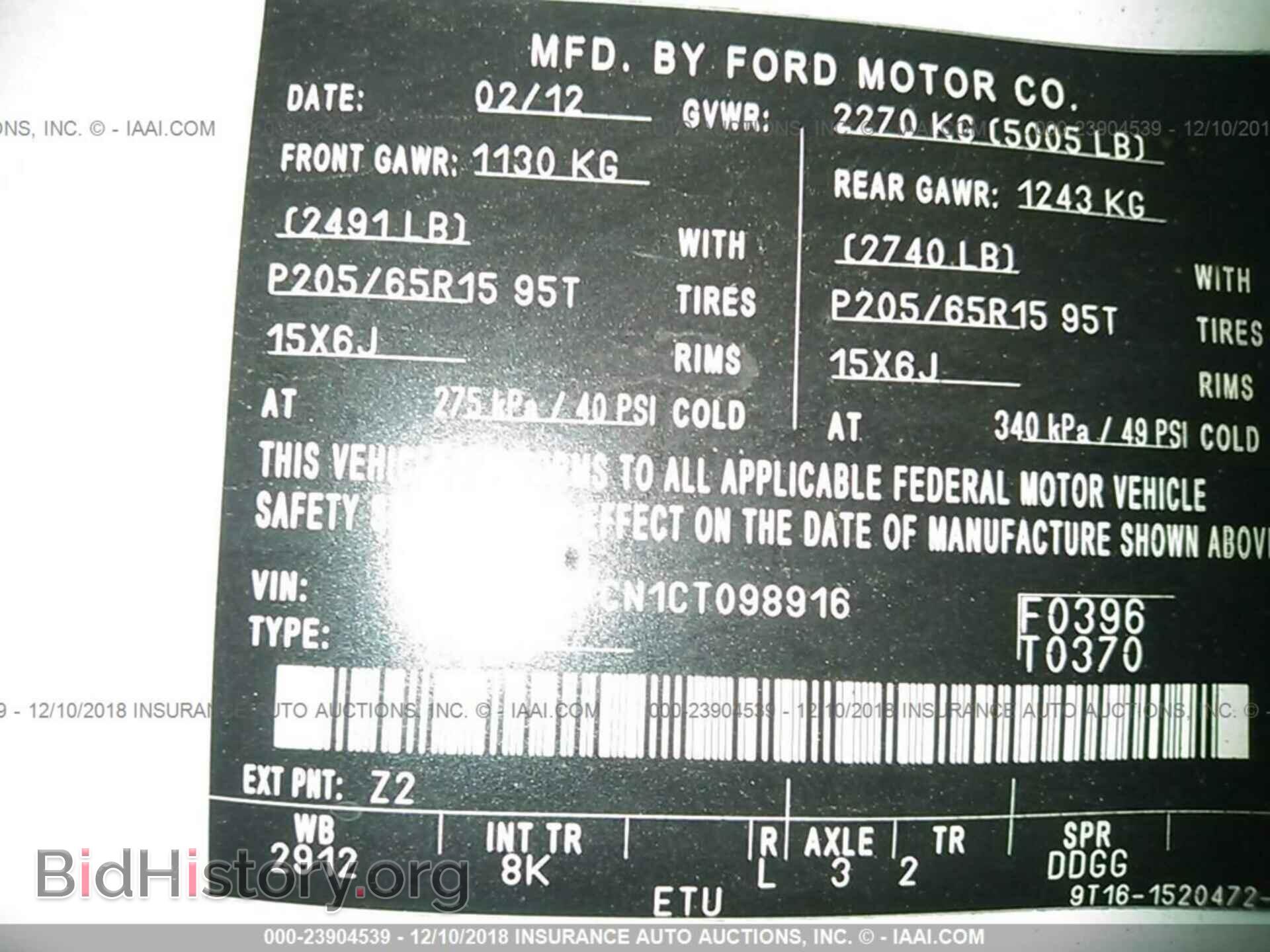 2012 FORD TRANSIT CONNECT - VIN: NM0LS7CN1CT098916 - Фото 9