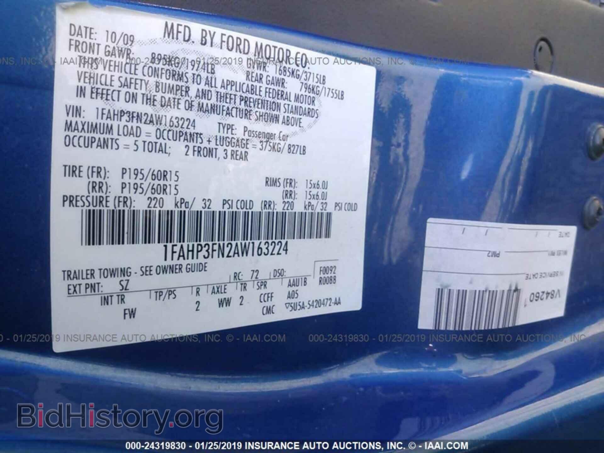 2010 FORD FOCUS - VIN: 1FAHP3FN2AW163224 - Фото 9