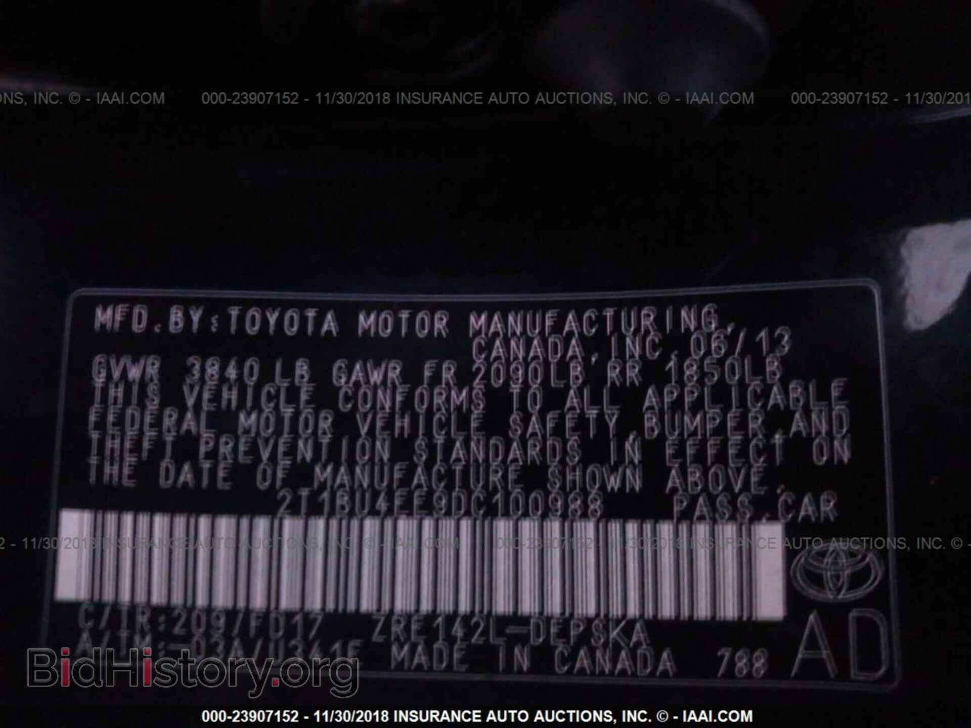 2013 TOYOTA COROLLA - VIN: 2T1BU4EE9DC100988 - Фото 9