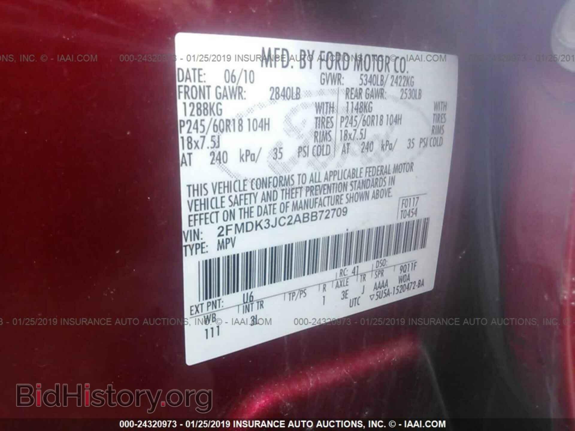 2010 FORD EDGE - VIN: 2FMDK3JC2ABB72709 - Photo 9
