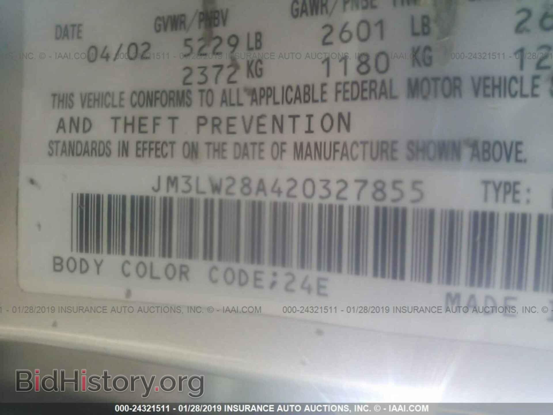 2002 MAZDA MPV - VIN: JM3LW28A420327855 - Фото 9