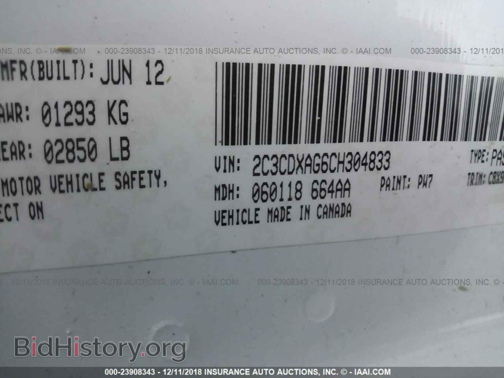 2012 DODGE CHARGER - VIN: 2C3CDXAG6CH304833 - Фото 9