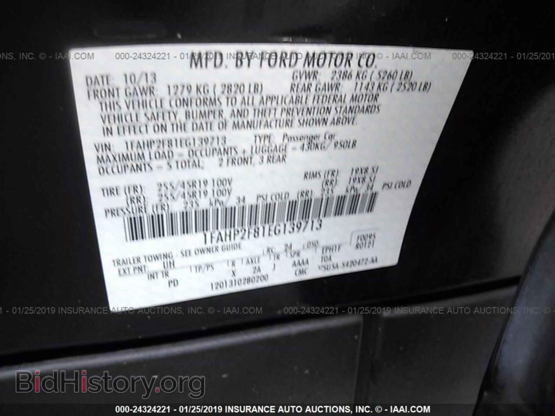 2014 FORD TAURUS - VIN: 1FAHP2F81EG139713 - Фото 9