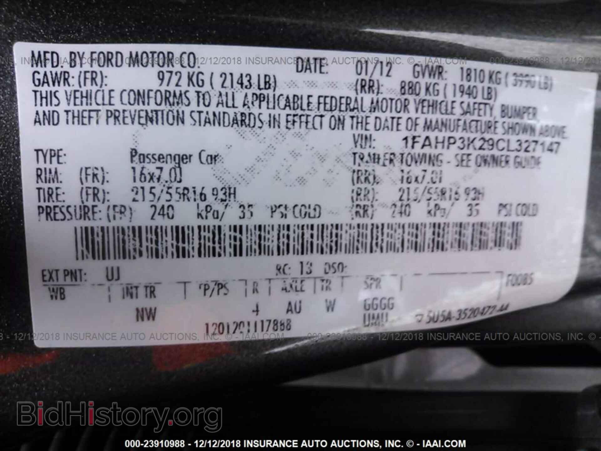 2012 FORD FOCUS - VIN: 1FAHP3K29CL327147 - Photo 9