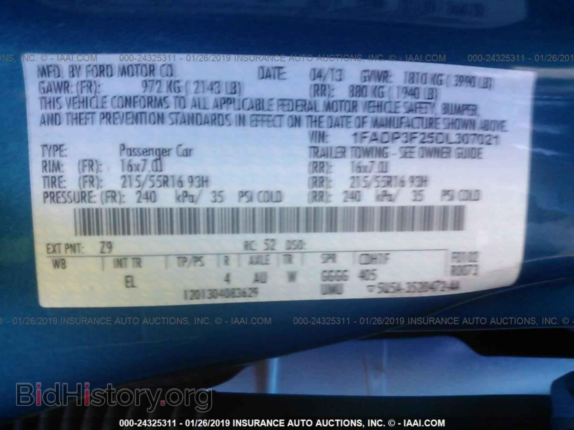 2013 FORD FOCUS - VIN: 1FADP3F25DL307021 - Photo 9