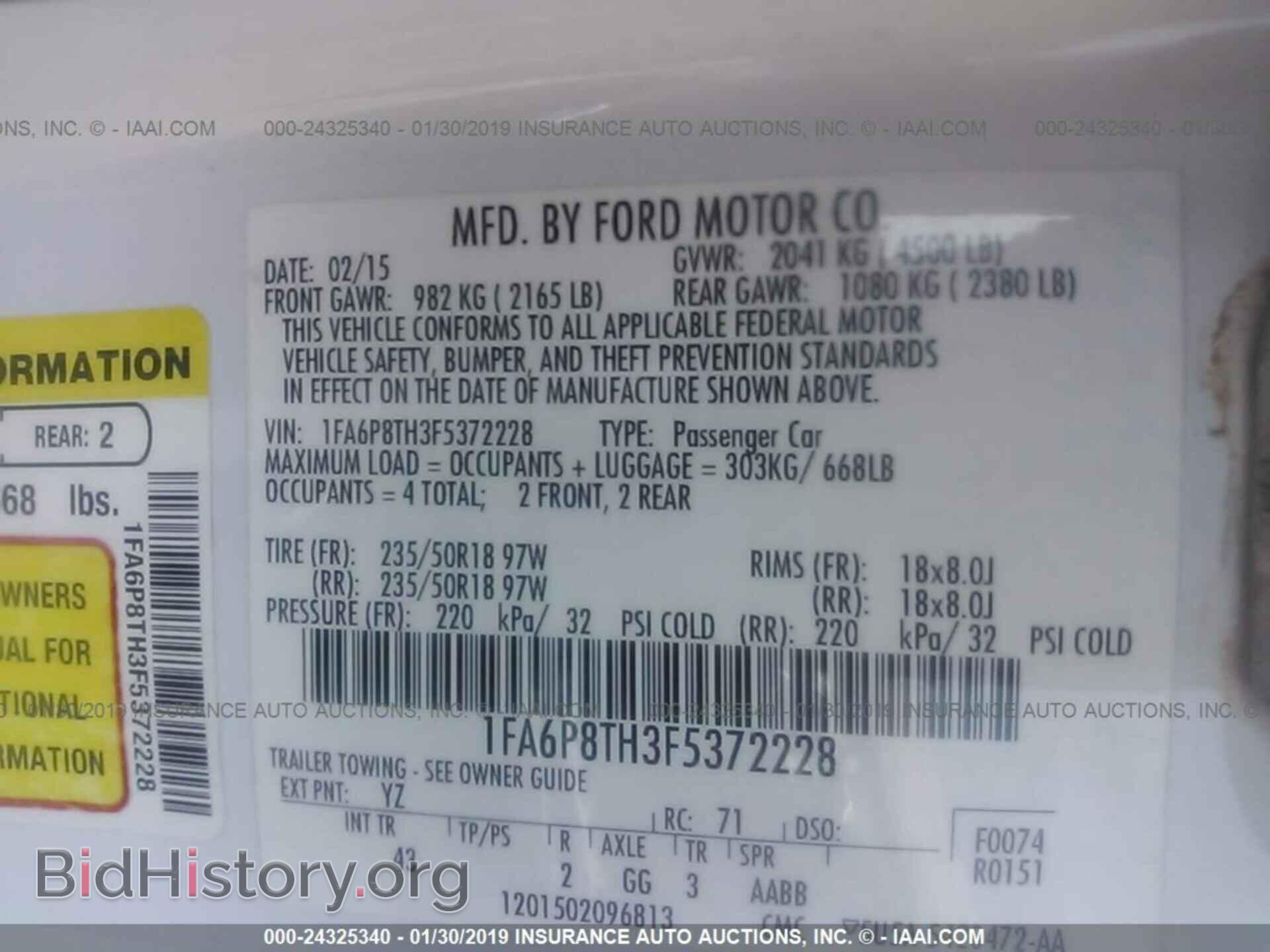2015 FORD MUSTANG - VIN: 1FA6P8TH3F5372228 - Фото 9