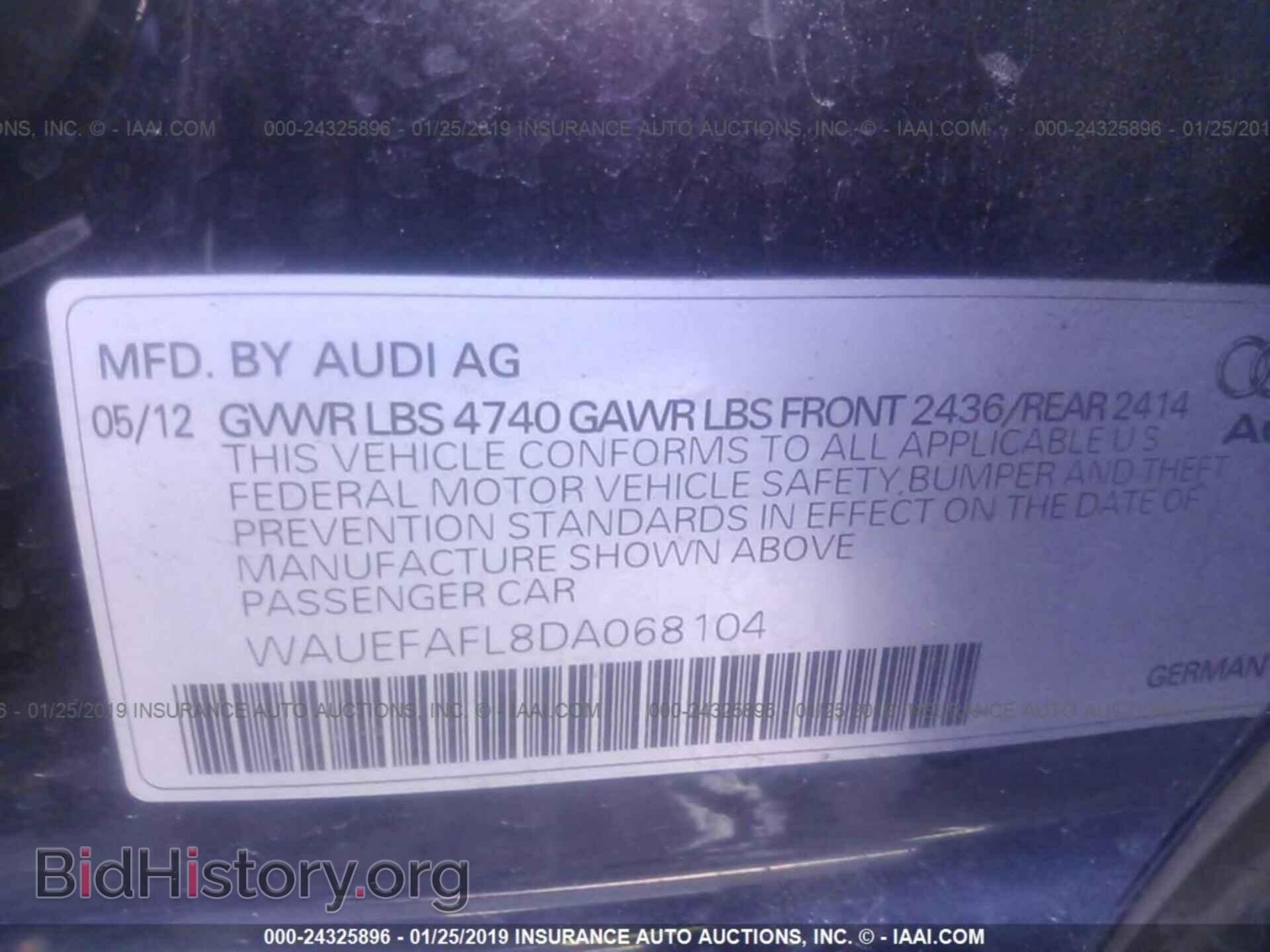 2013 AUDI A4 - VIN: WAUEFAFL8DA068104 - Фото 9