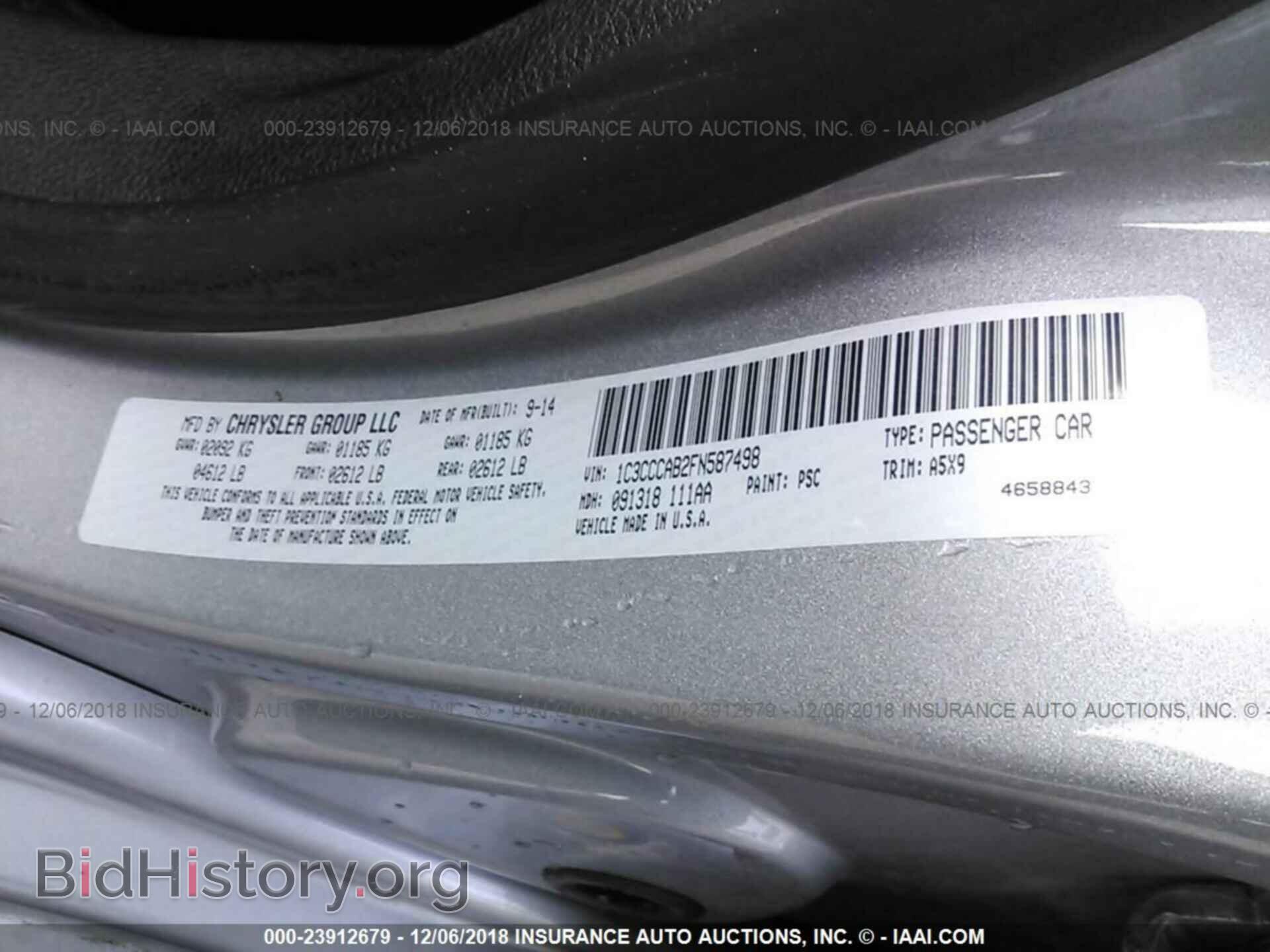 2015 CHRYSLER 200 - VIN: 1C3CCCAB2FN587498 - Photo 9