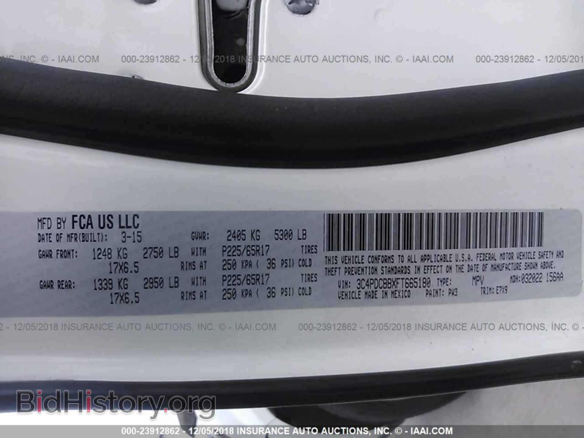 2015 DODGE JOURNEY - VIN: 3C4PDCBBXFT665180 - Photo 9