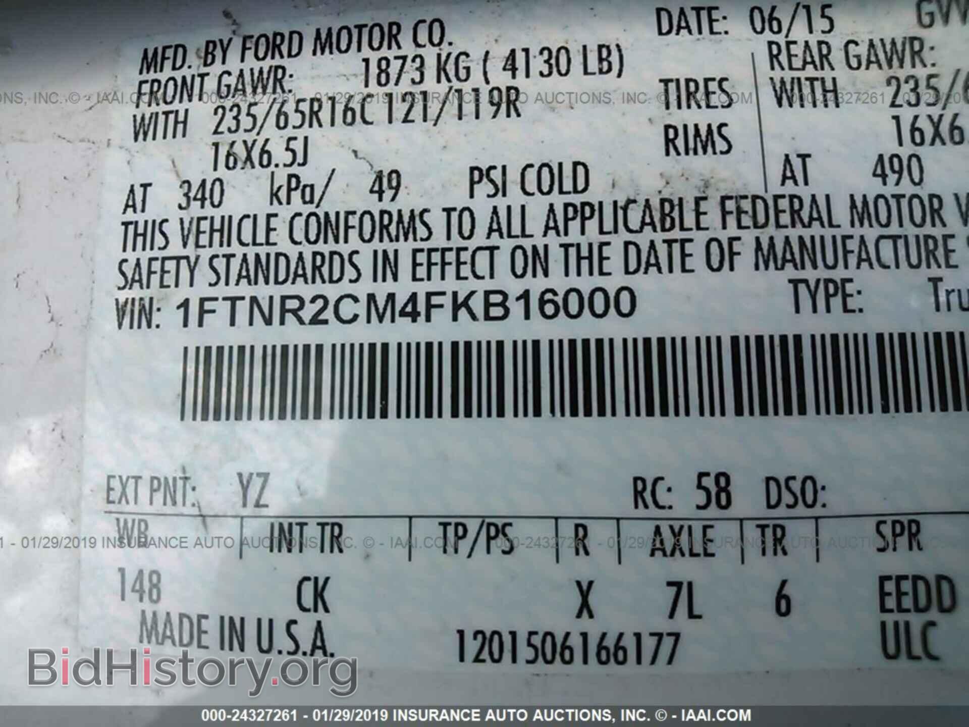 2015 FORD TRANSIT - VIN: 1FTNR2CM4FKB16000 - Photo 9