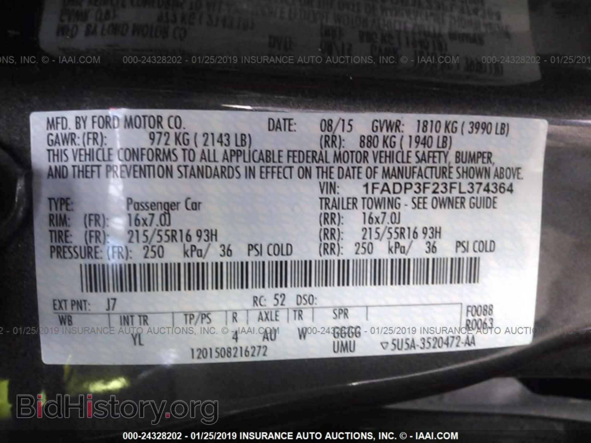2015 FORD FOCUS - VIN: 1FADP3F23FL374364 - Фото 9