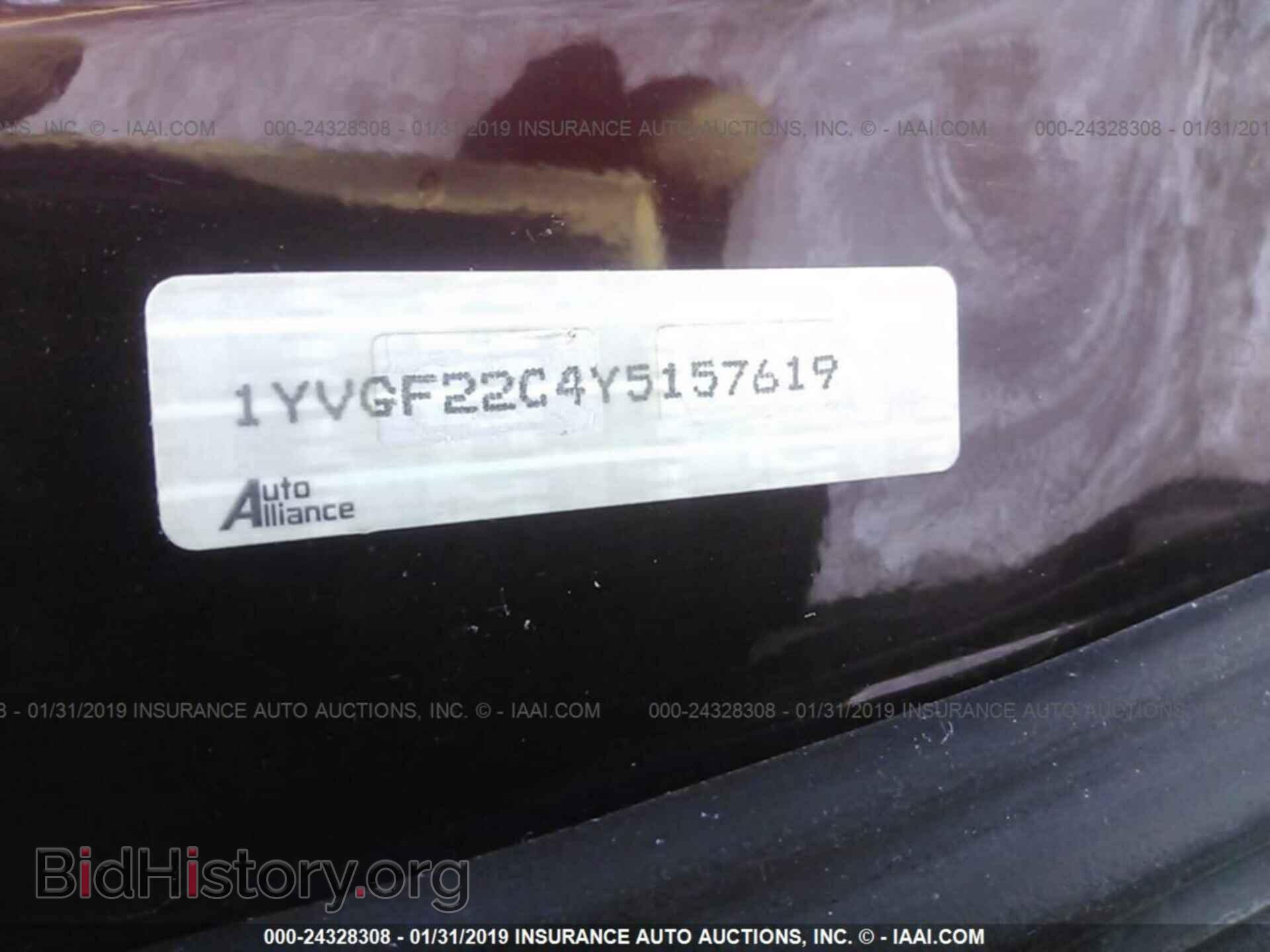 2000 MAZDA 626 - VIN: 1YVGF22C4Y5157619 - Фото 9