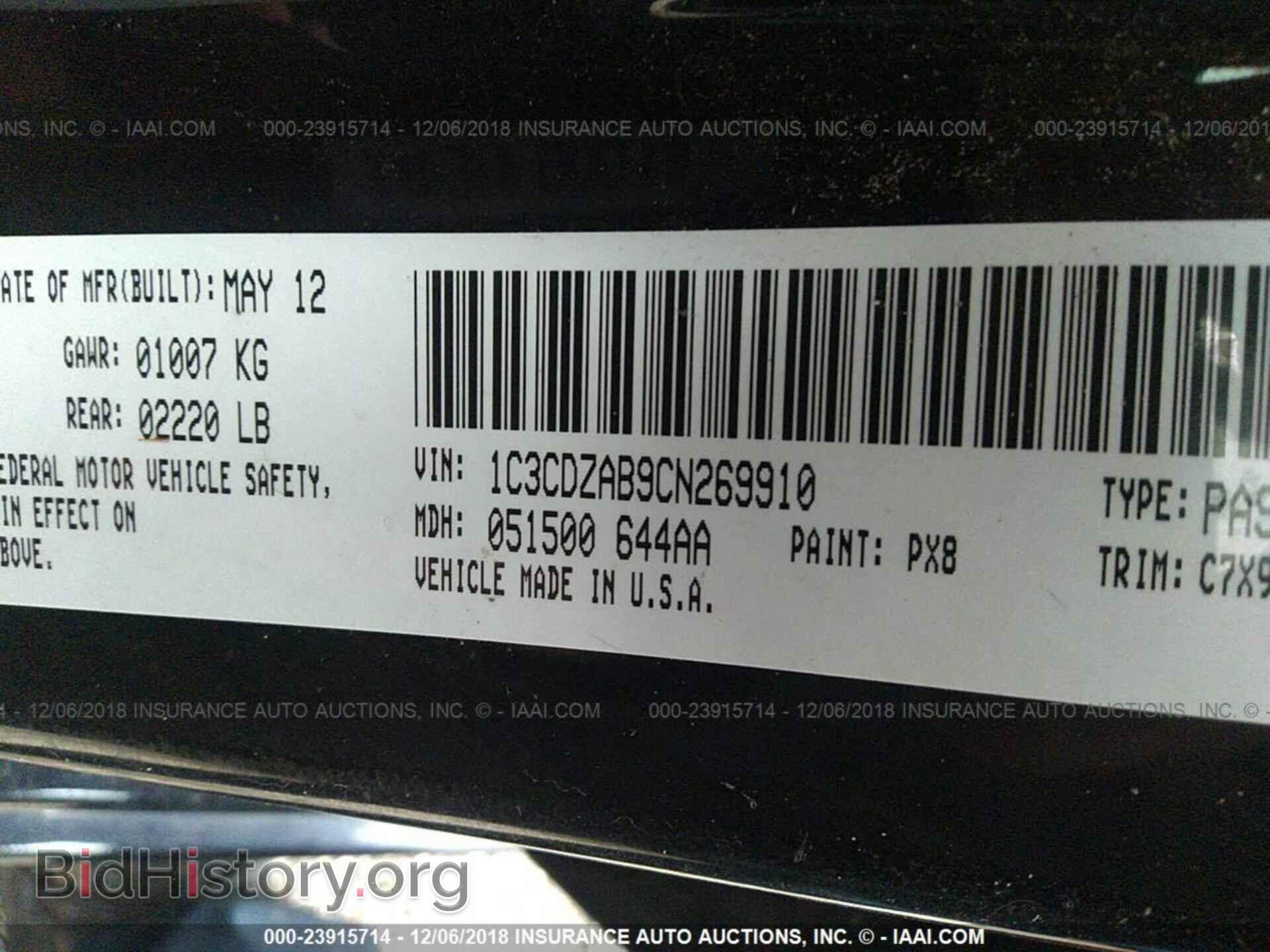 2012 DODGE AVENGER - VIN: 1C3CDZAB9CN269910 - Photo 9