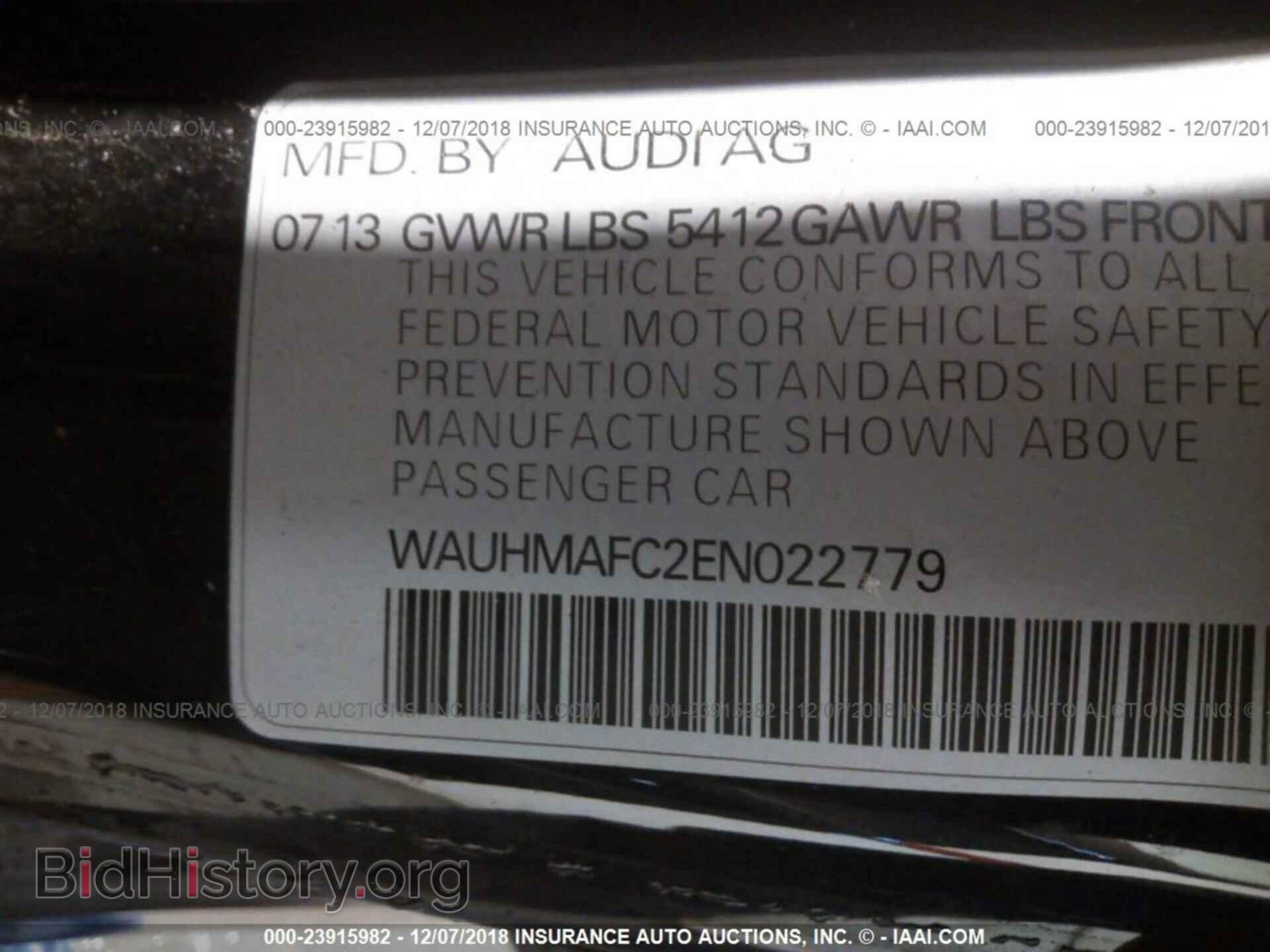 2014 AUDI A6 - VIN: WAUHMAFC2EN022779 - Фото 9
