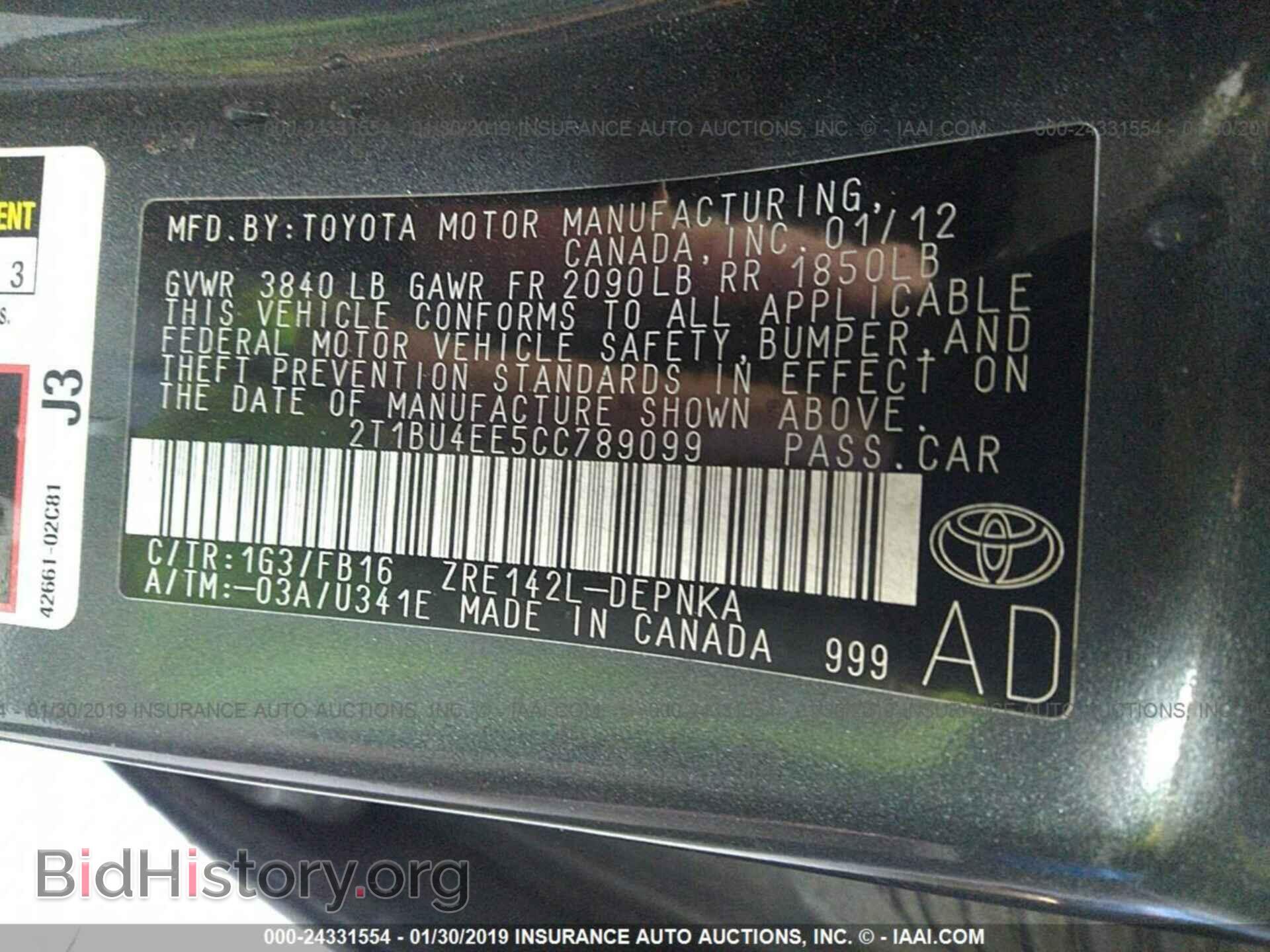 2012 TOYOTA COROLLA - VIN: 2T1BU4EE5CC789099 - Photo 9